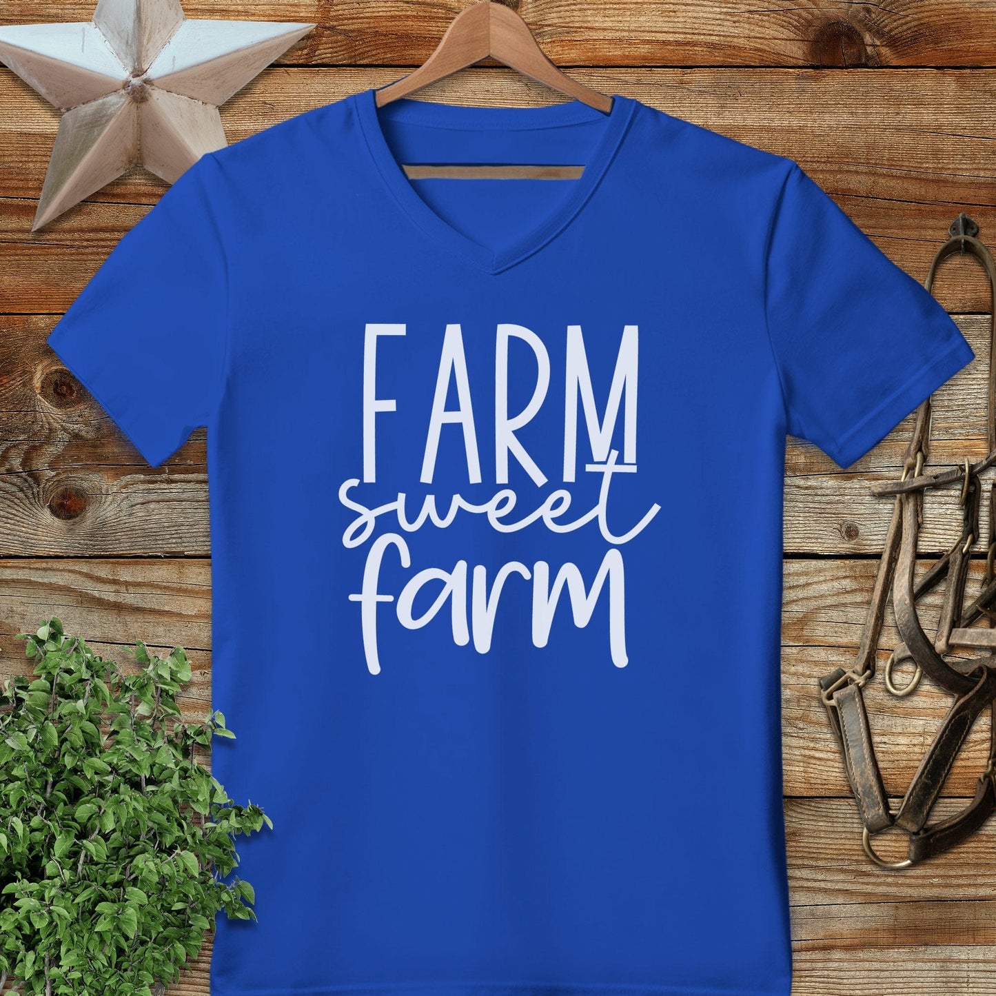 Farm Sweet Farm Words V-neck