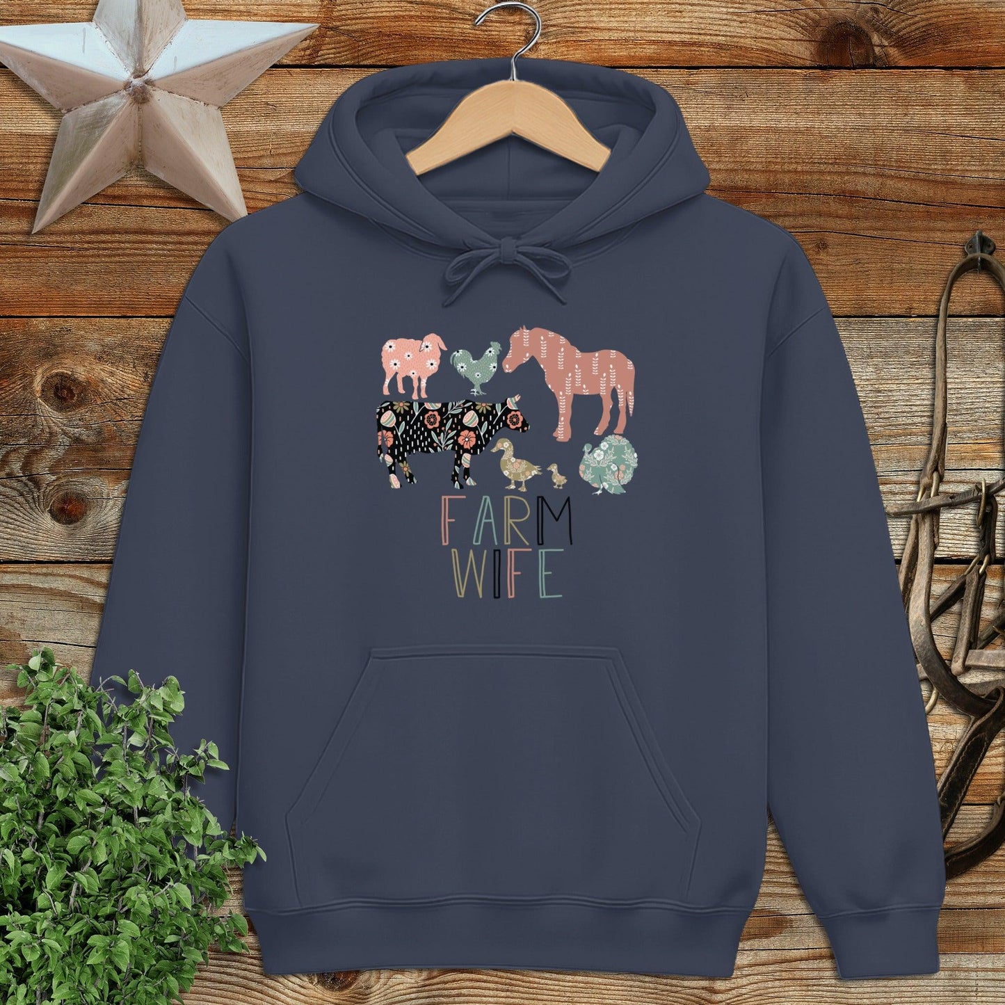 Farm Wife Pattern Hoodie