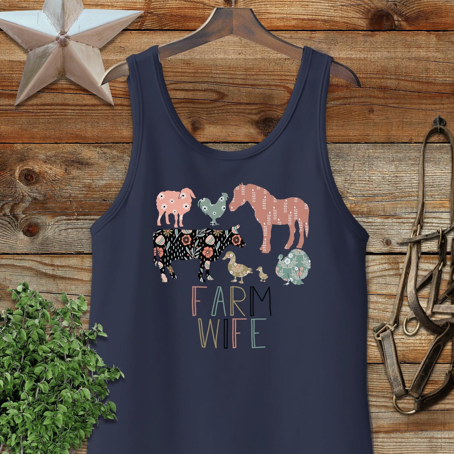 Farm Wife Pattern Tank Top