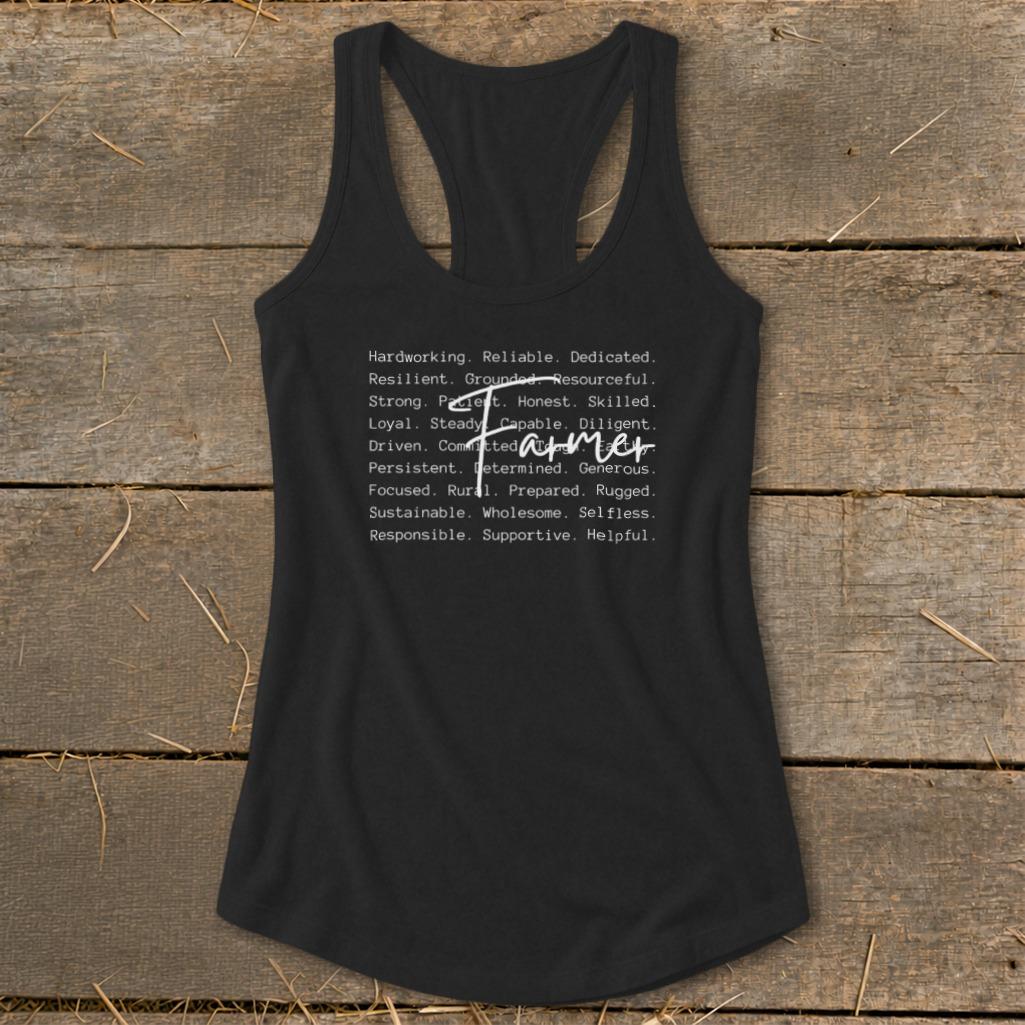 Farmer Words Racerback Tank
