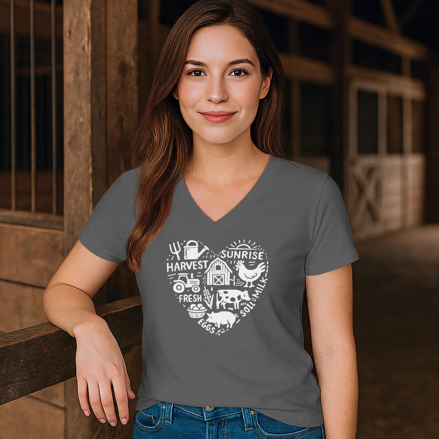 Farming Heart V-neck