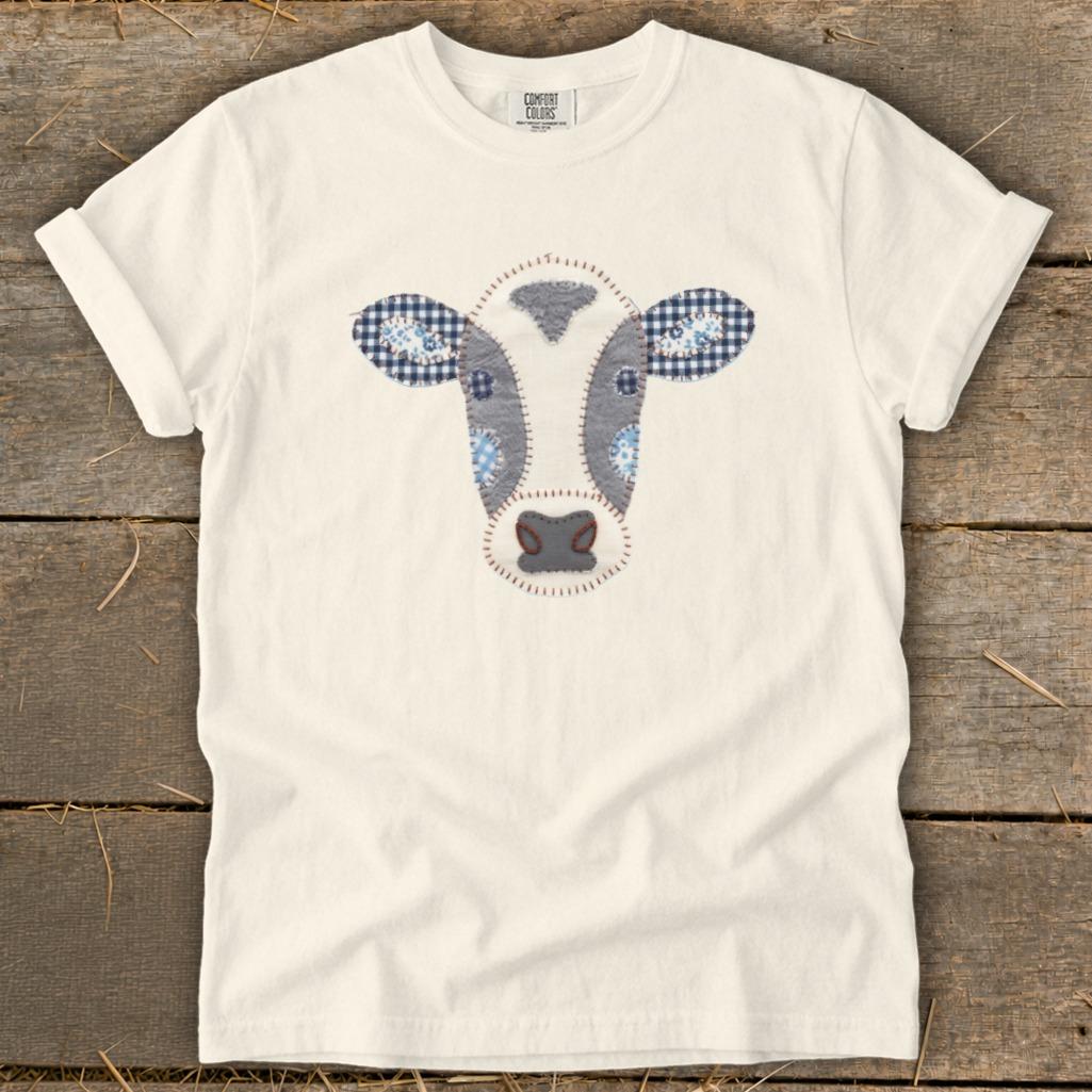 Faux Patchwork Cow Signature Tee