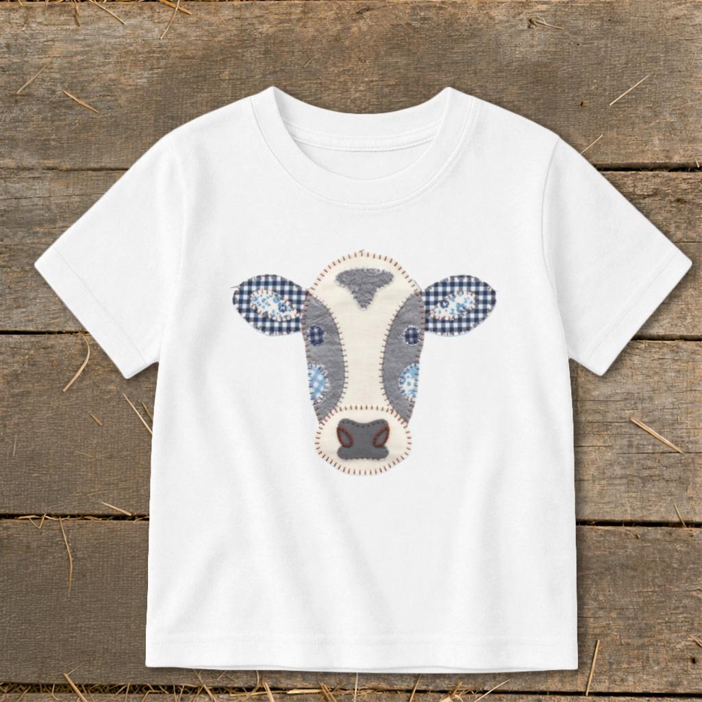 Faux Patchwork Cow Toddler Tee