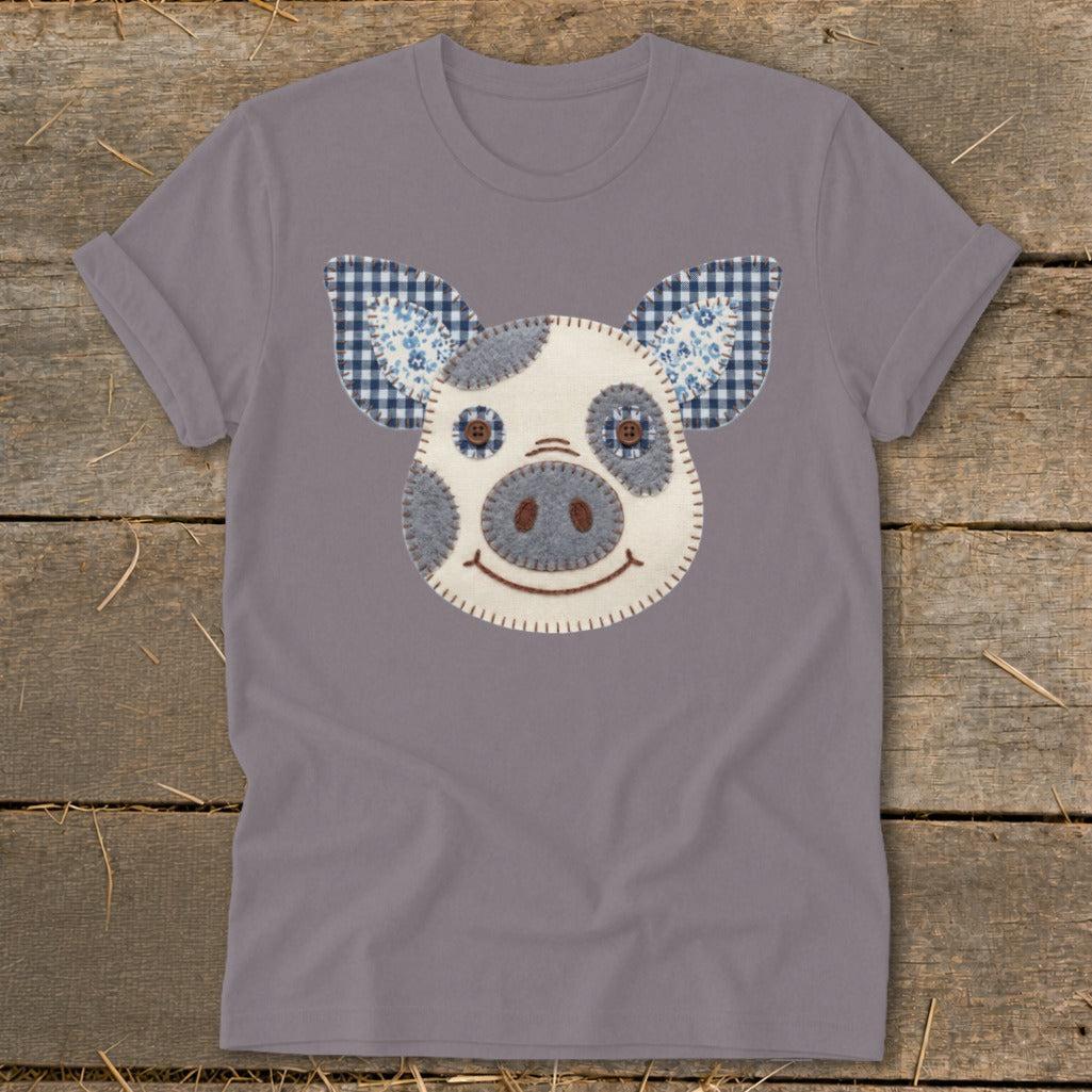 Faux Patchwork Pig Softstyle Tee