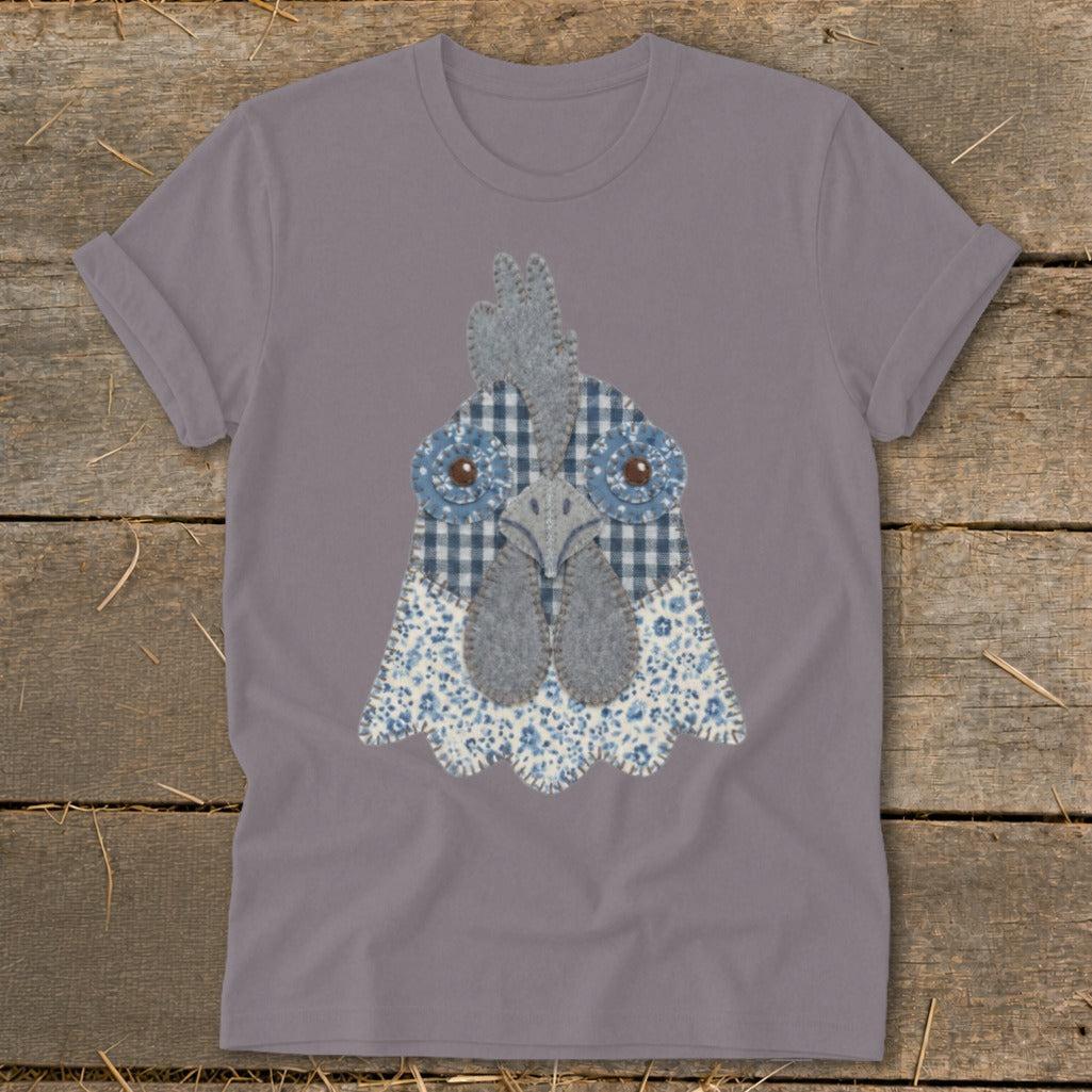Faux Patchwork Rooster Softstyle Tee