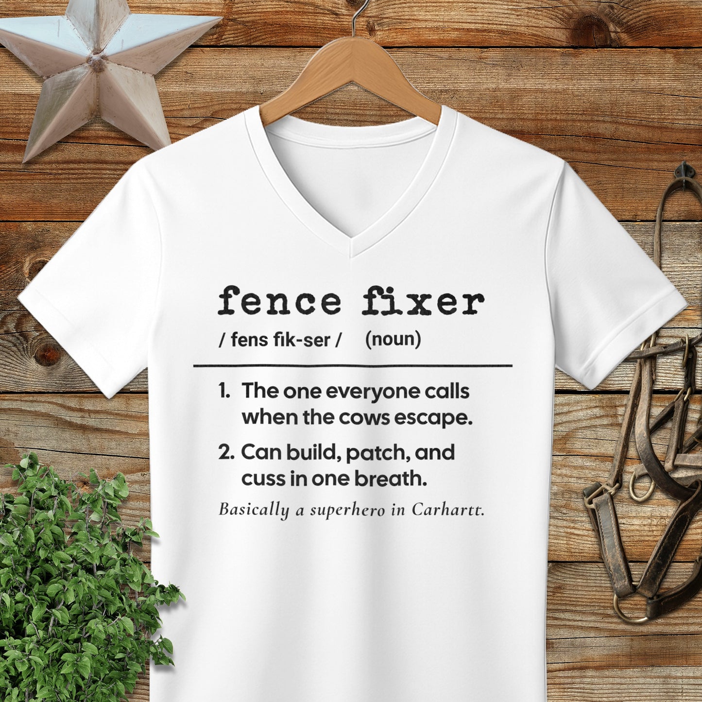 Fence Fixer Definition V-neck