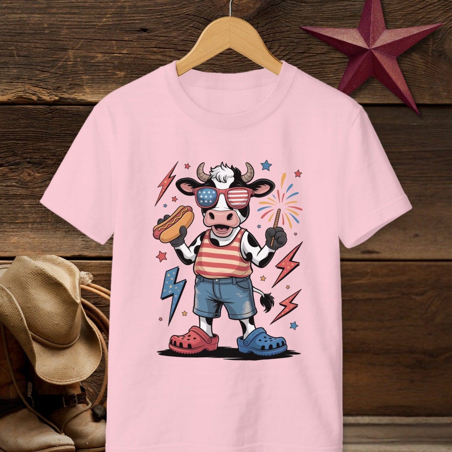 Festive 4th Cow T-shirt (Youth)