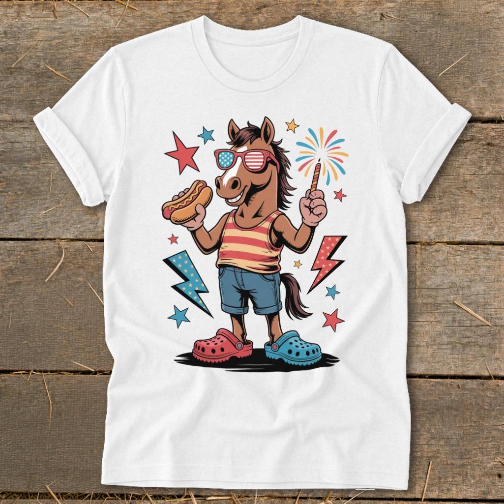 Festive 4th Horse Softstyle Tee