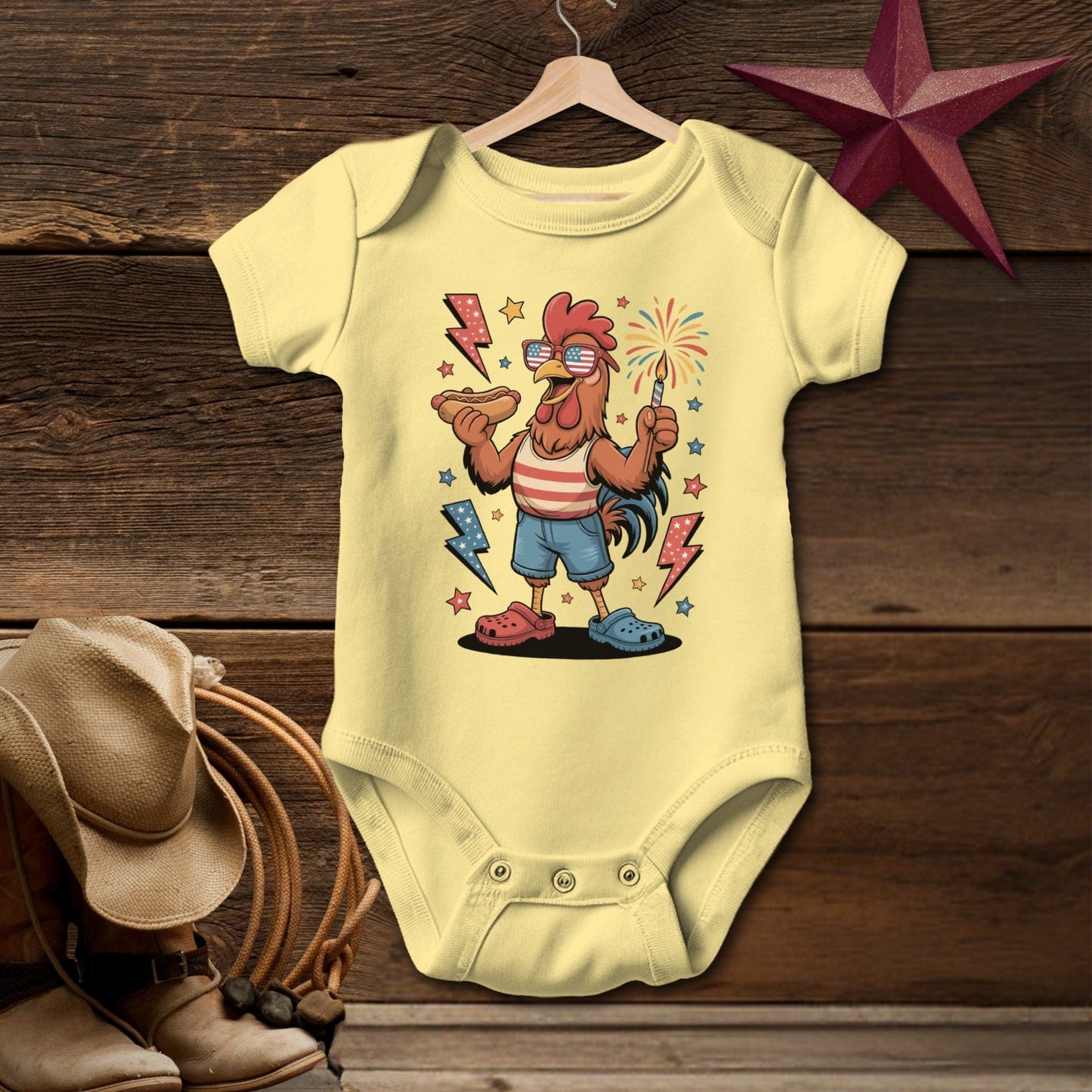Festive 4th Rooster Bodysuit (Baby)