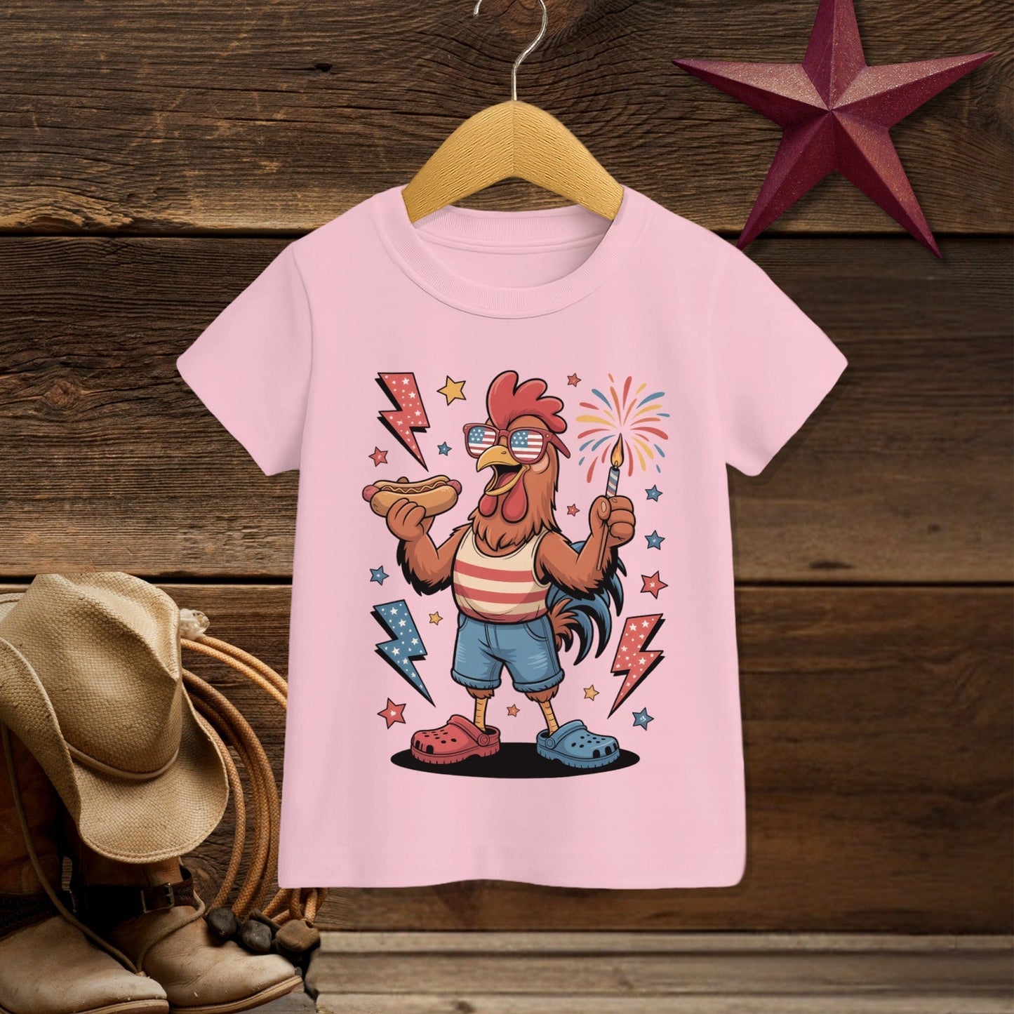 Festive 4th Rooster T-shirt (Toddler)