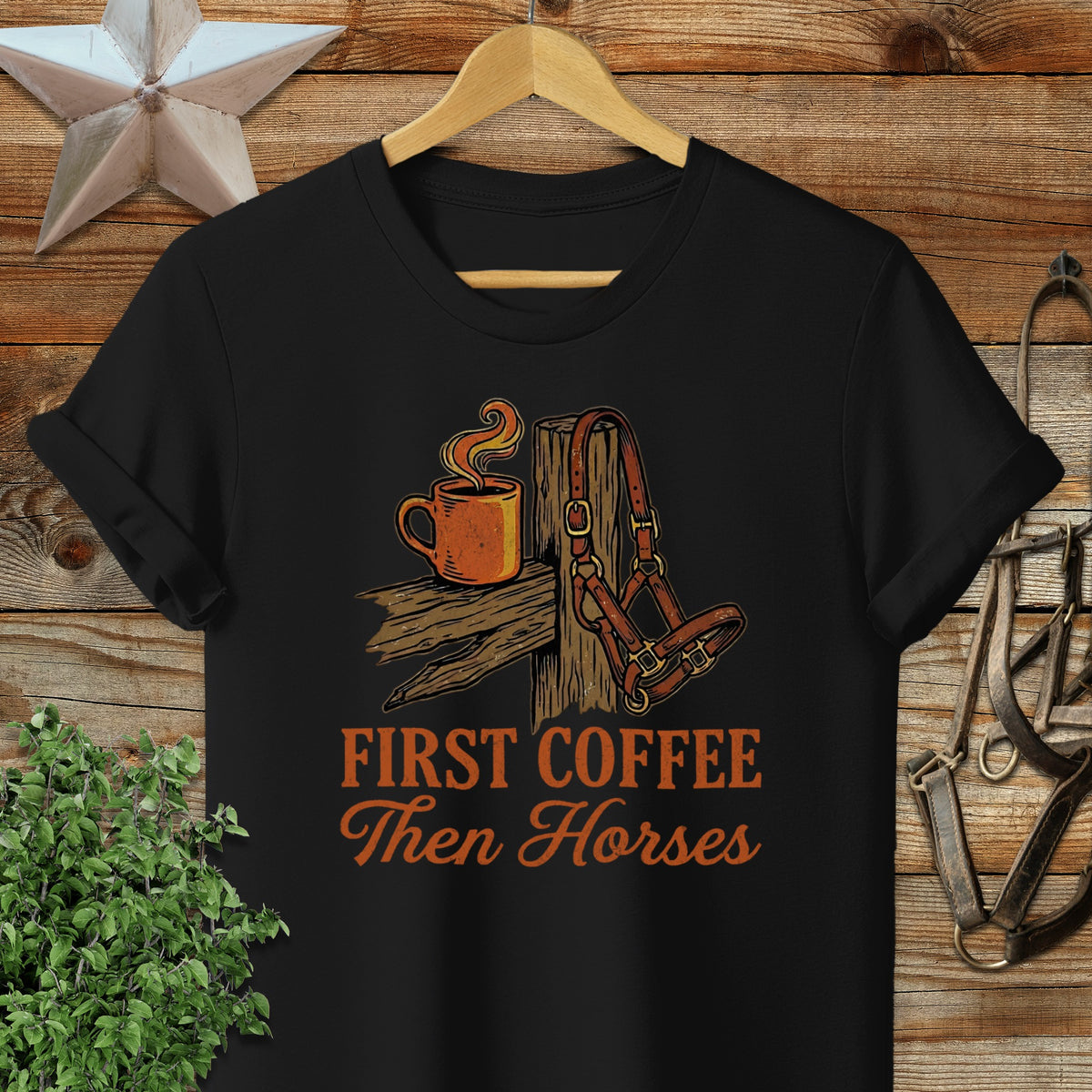 First Coffee Then Horses Softstyle Tee