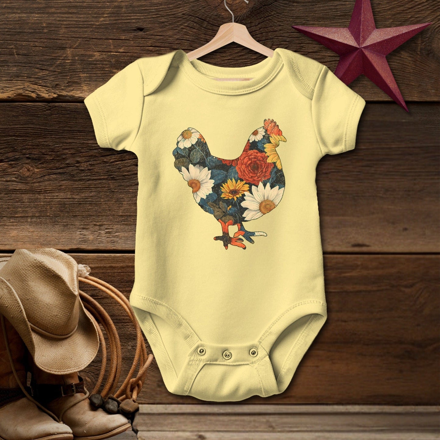 Floral Chicken Bodysuit (Baby)