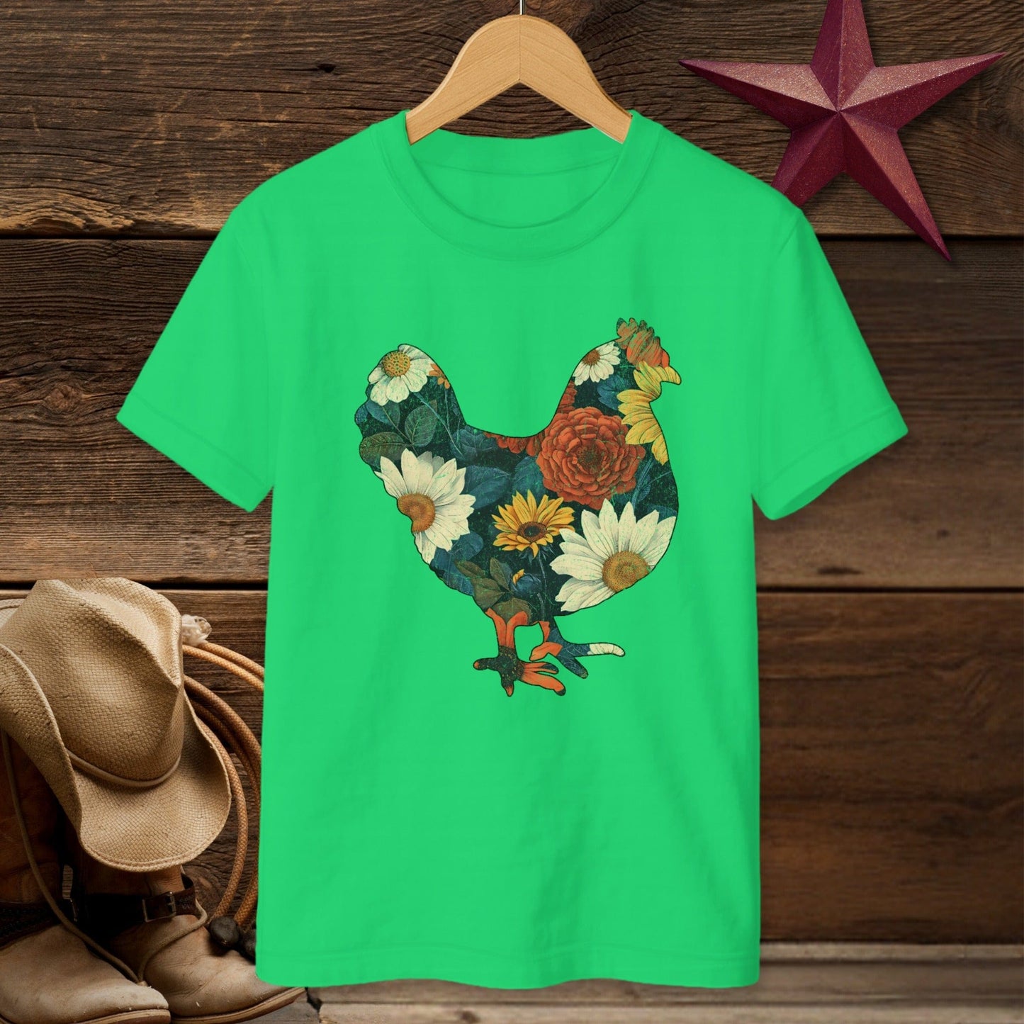 Floral Chicken T-shirt (Youth)