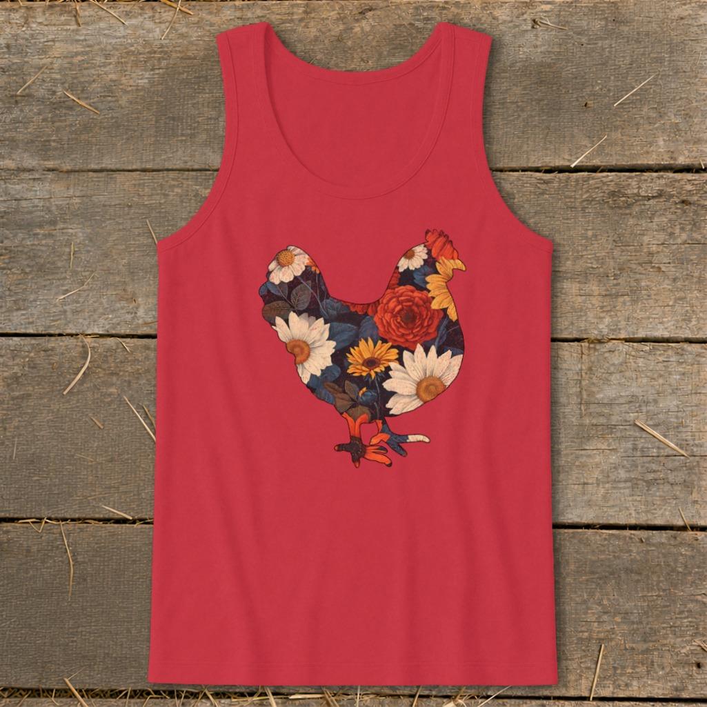 Floral Chicken Tank Top