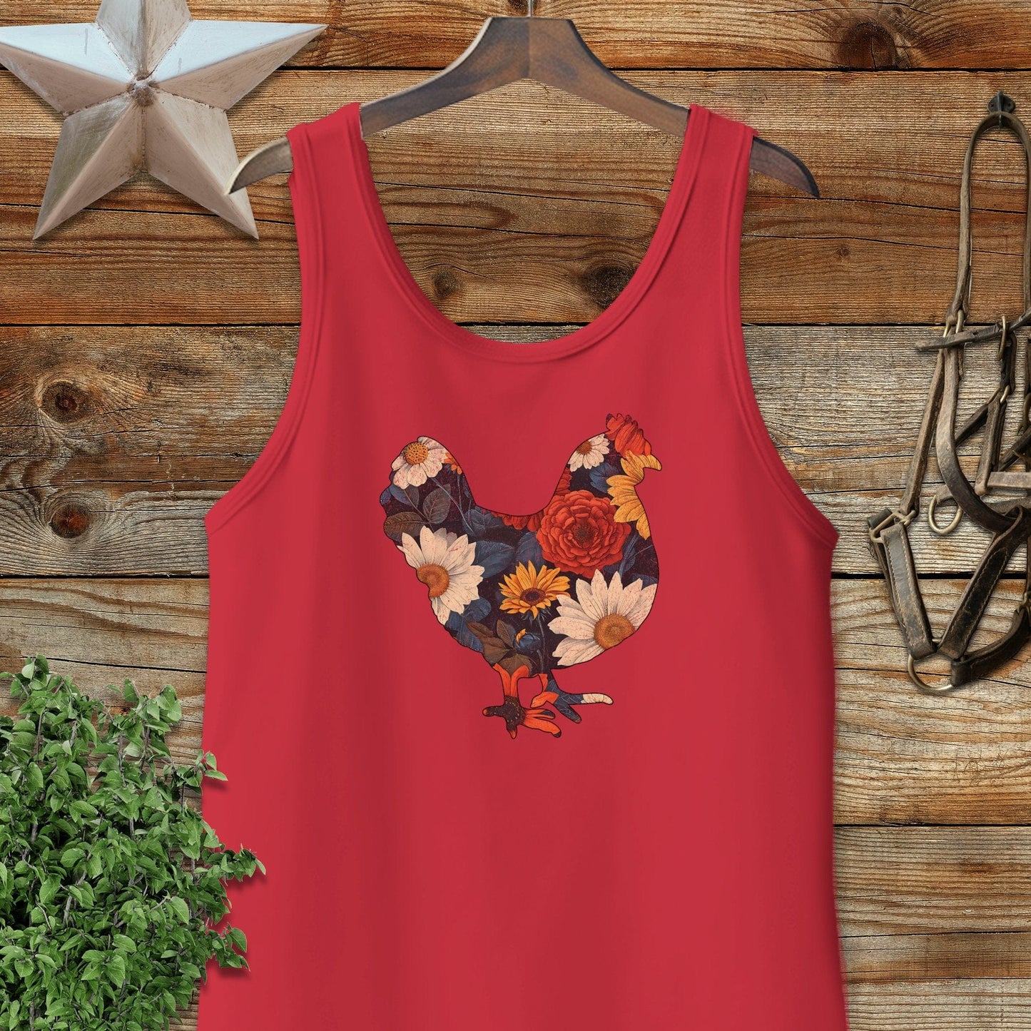 Floral Chicken Tank Top