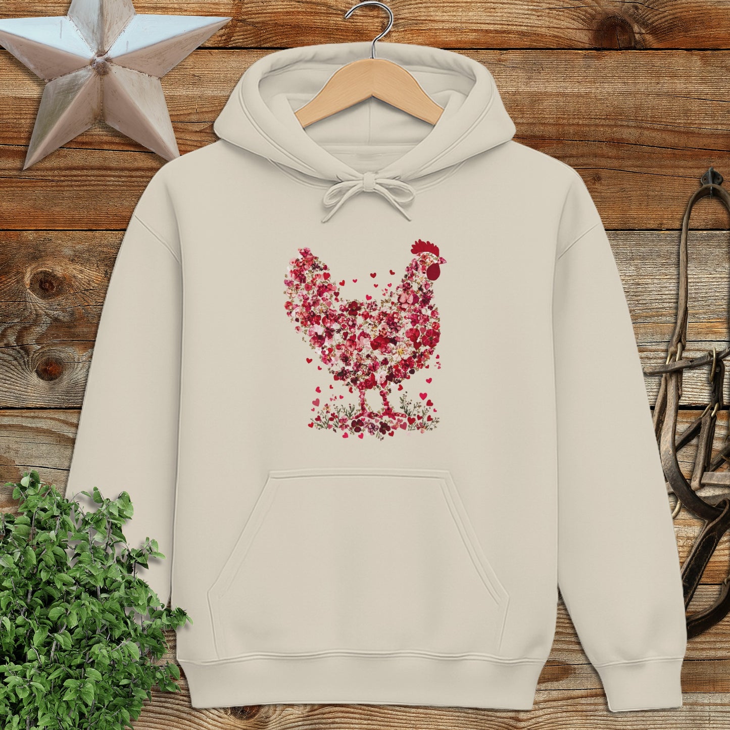 Flowers & Hearts Chicken Hoodie