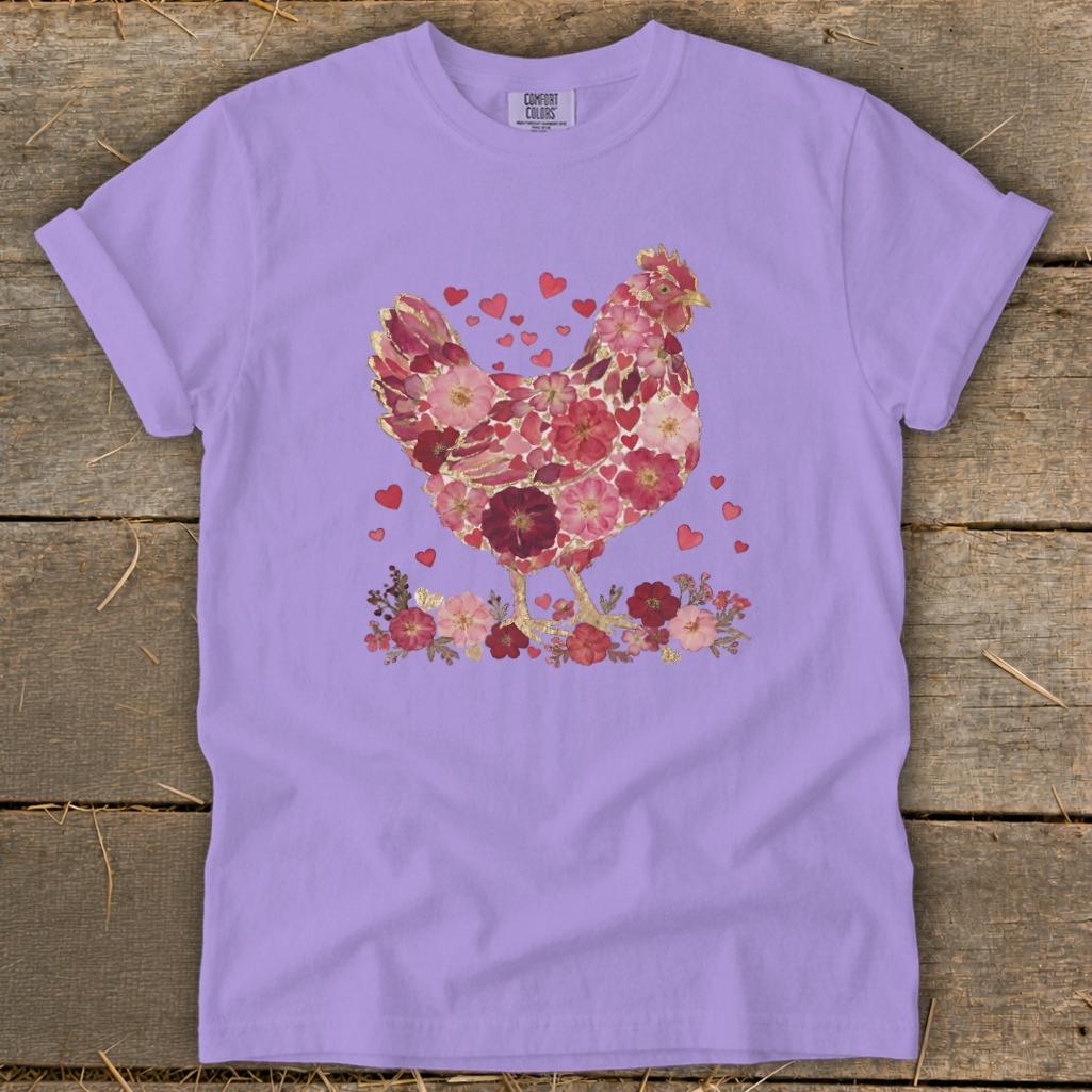 Flowers & Hearts Chicken Signature Tee