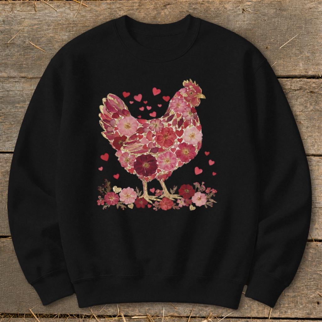 Flowers & Hearts Chicken Sweatshirt