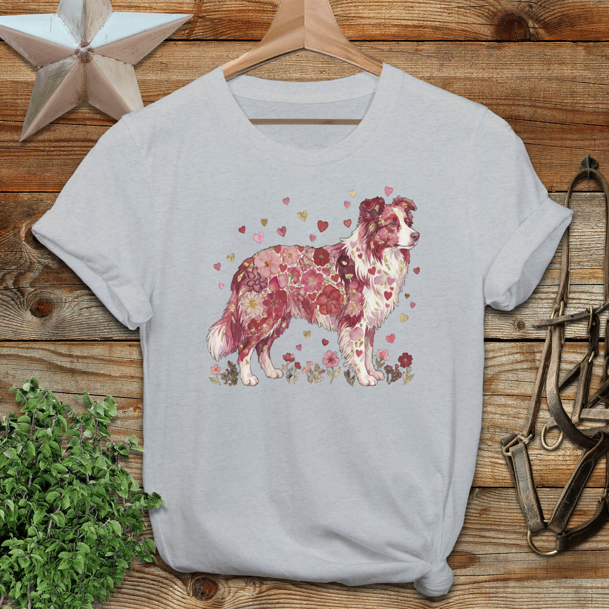 Flowers & Hearts - Dog Softstyle Tee