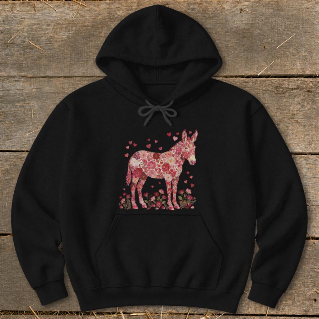 Flowers & Hearts - Donkey Hoodie