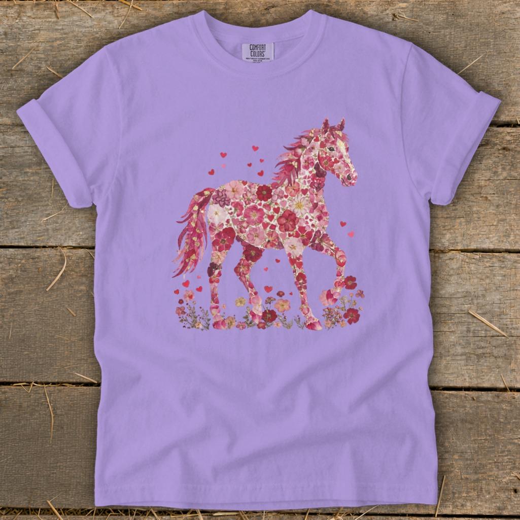 Flowers & Hearts Horse Signature Tee