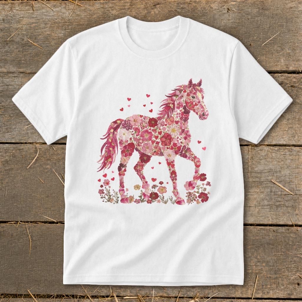 Flowers & Hearts Horse Youth Tee