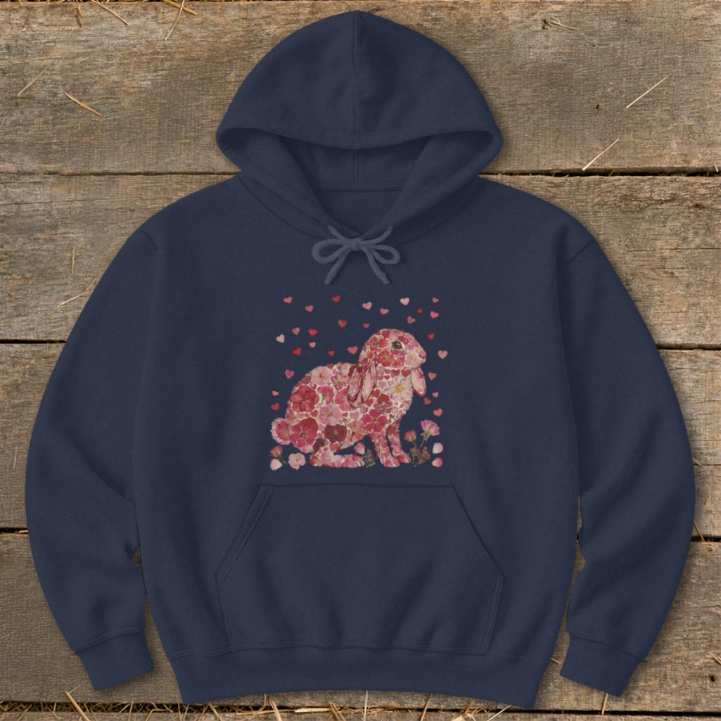 Flowers & Hearts - Lop Rabbit Hoodie