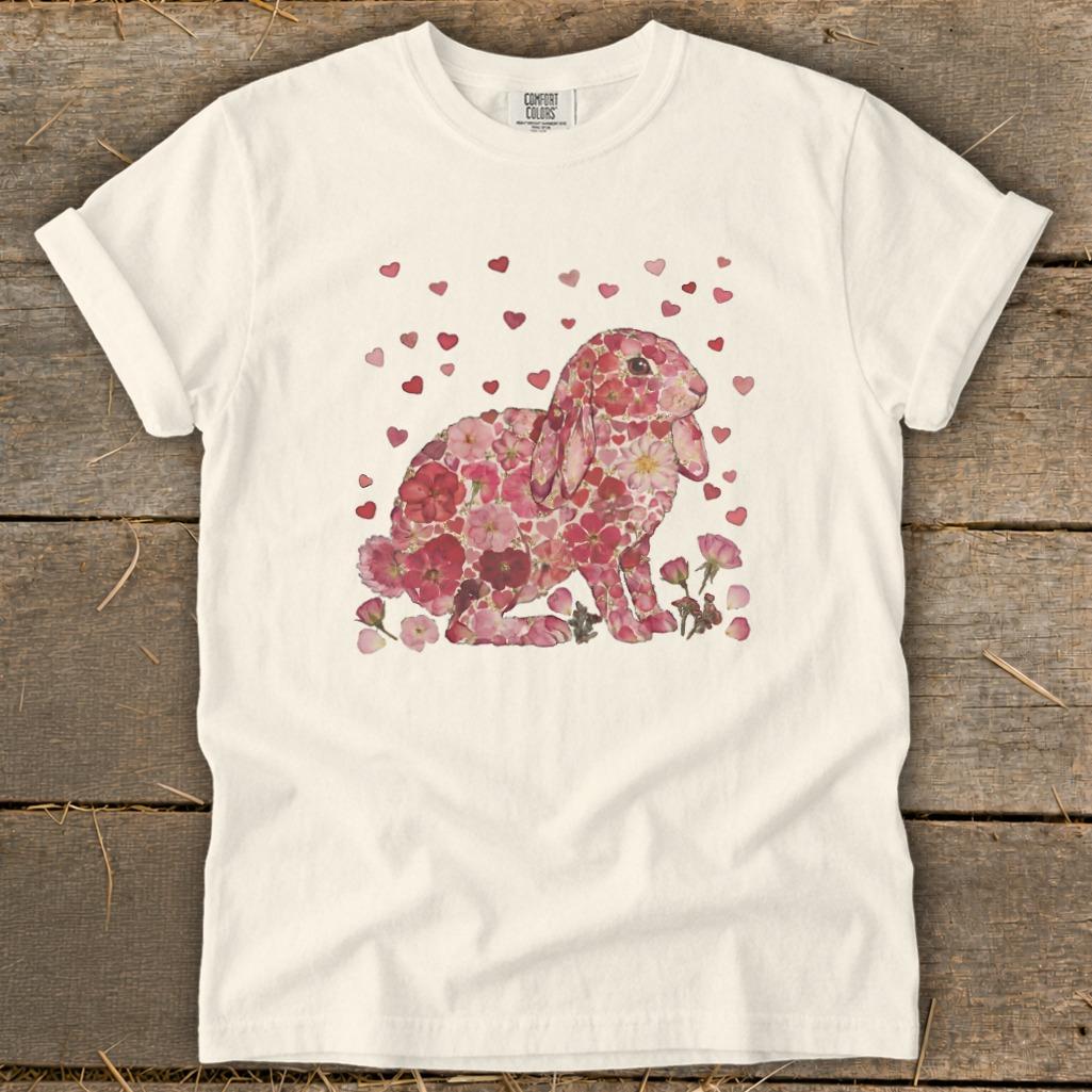 Flowers & Hearts - Lop Rabbit Signature Tee