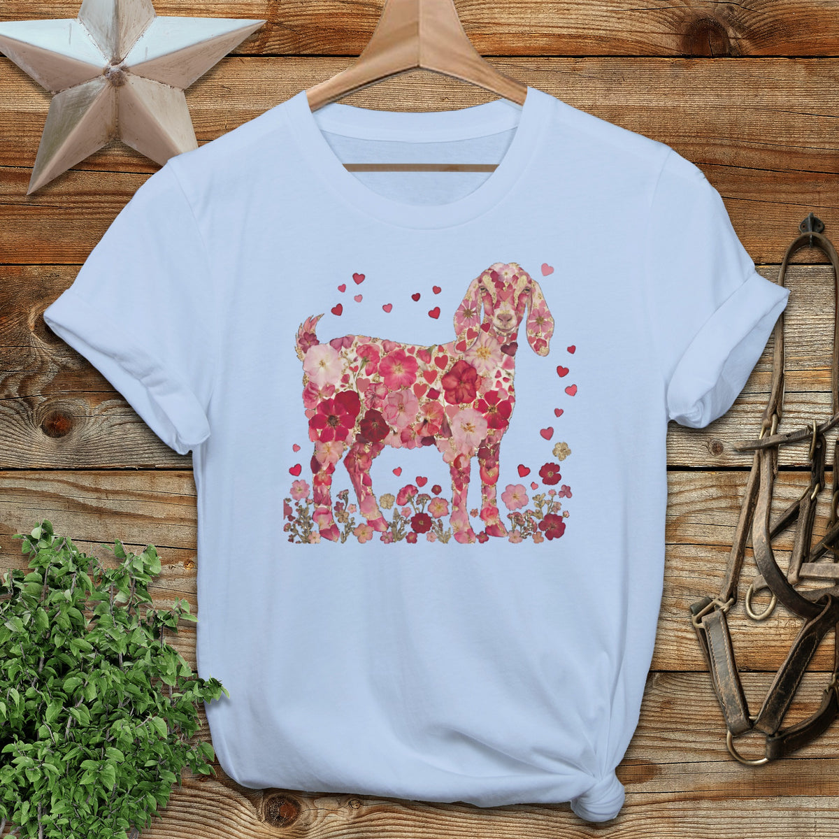 Flowers & Hearts - Nubian Goat Softstyle Tee