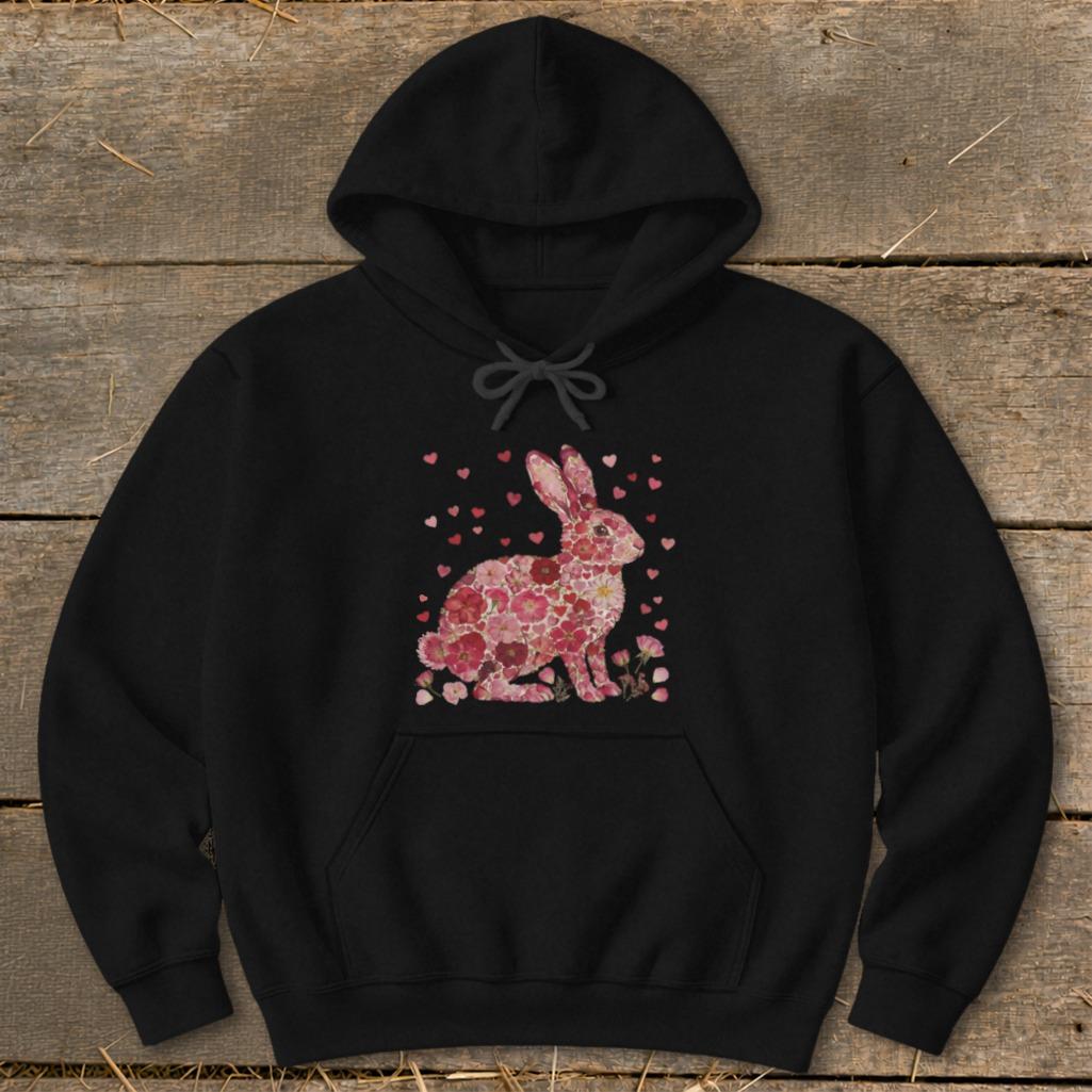 Flowers & Hearts - Rabbit Hoodie