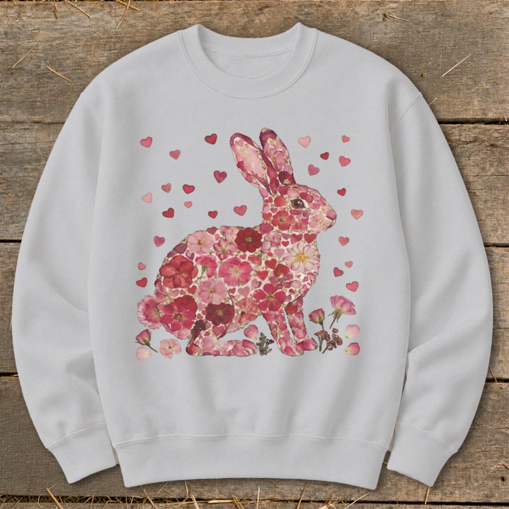 Flowers & Hearts - Rabbit Sweatshirt