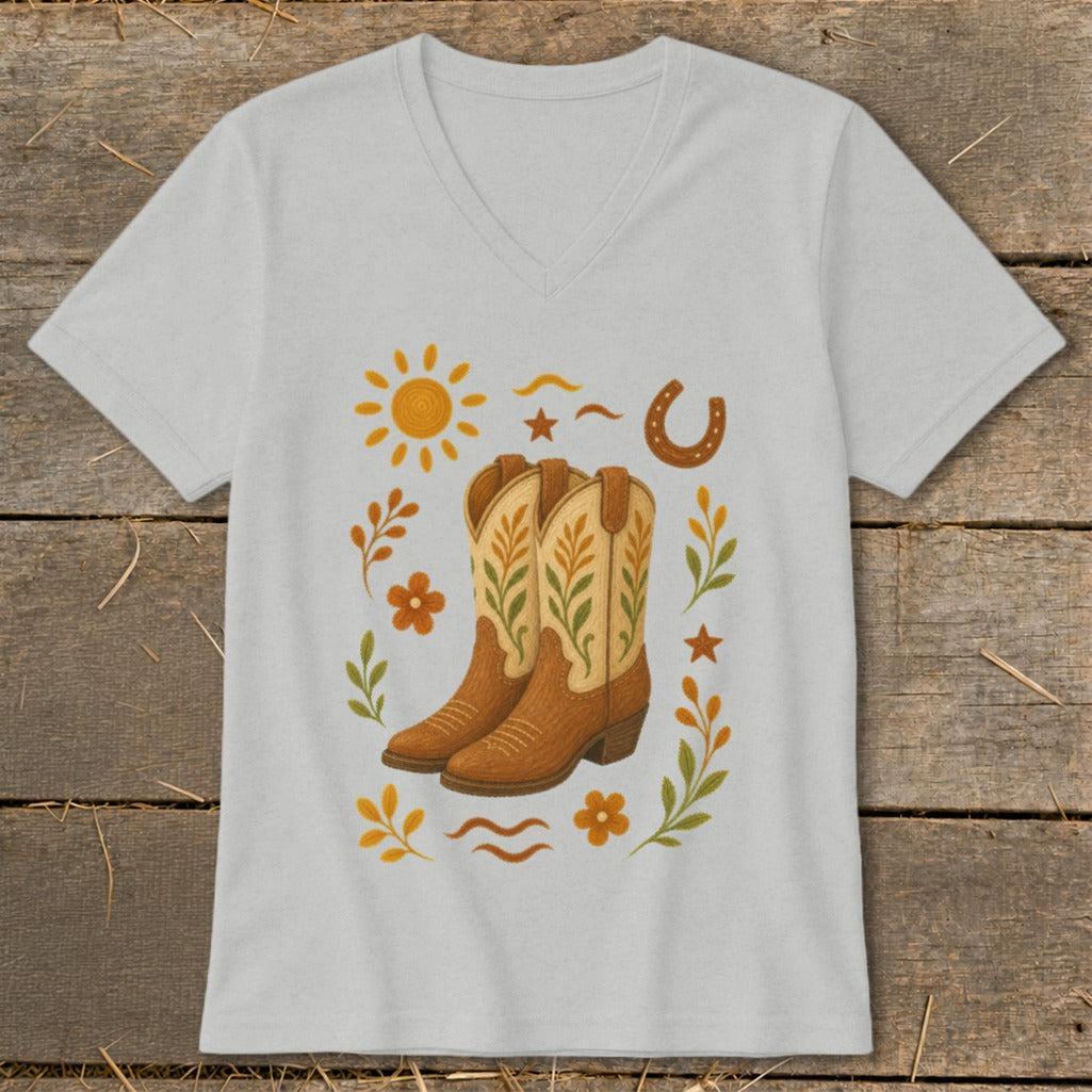 Folk Art Western V-neck