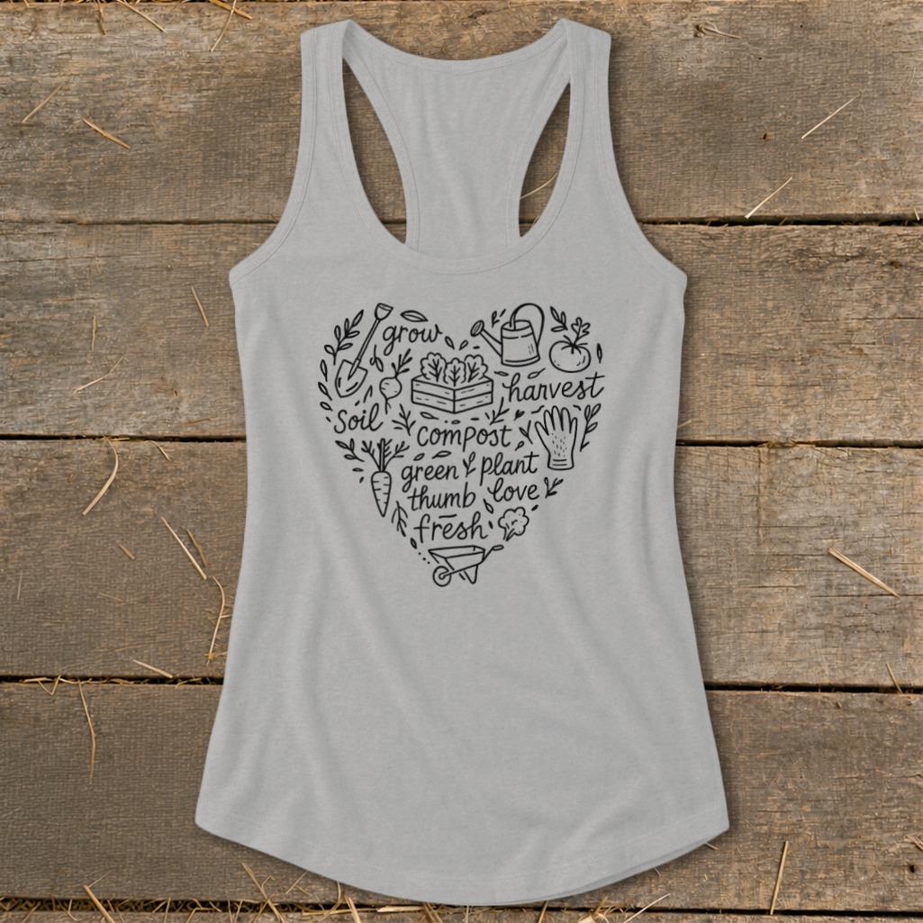 Gardening Heart Racerback Tank