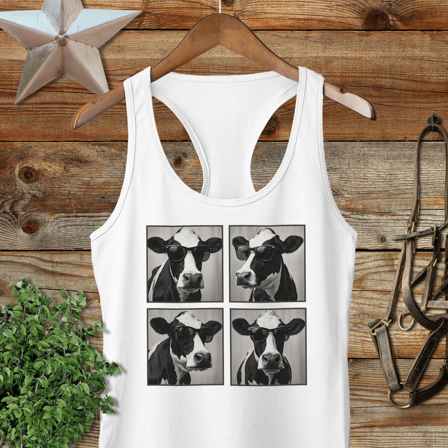 Glam Cow Racerback Tank