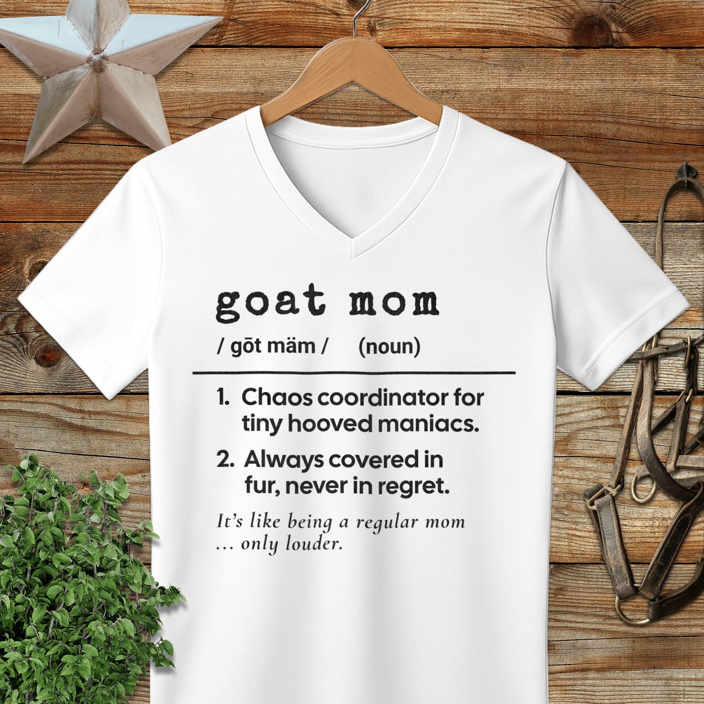 Goat Mom Definition V-neck