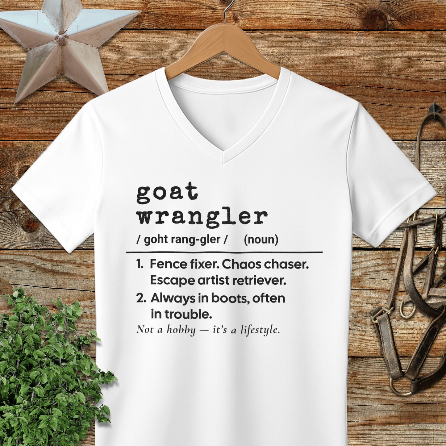 Goat Wrangler Definition V-neck
