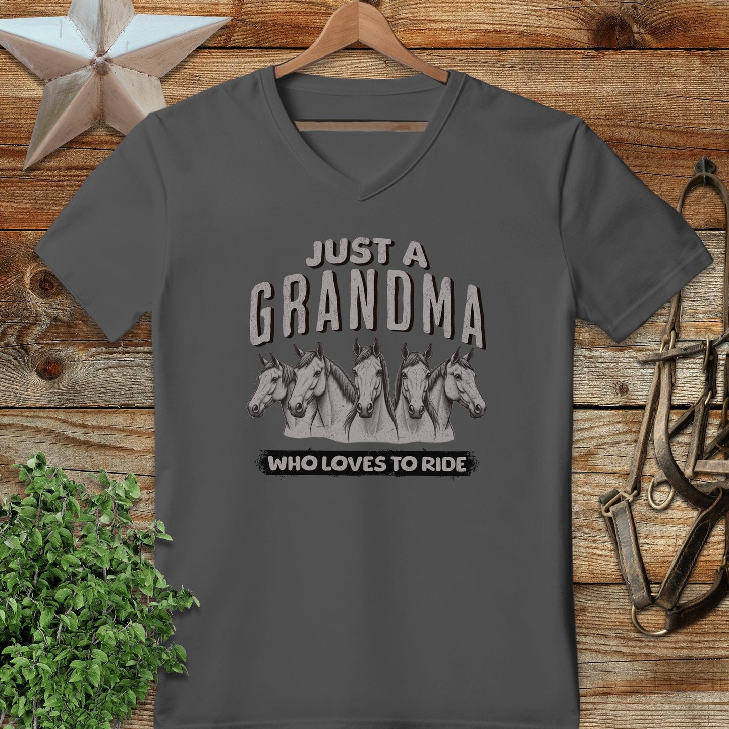 Grandma Loves To Ride V-neck