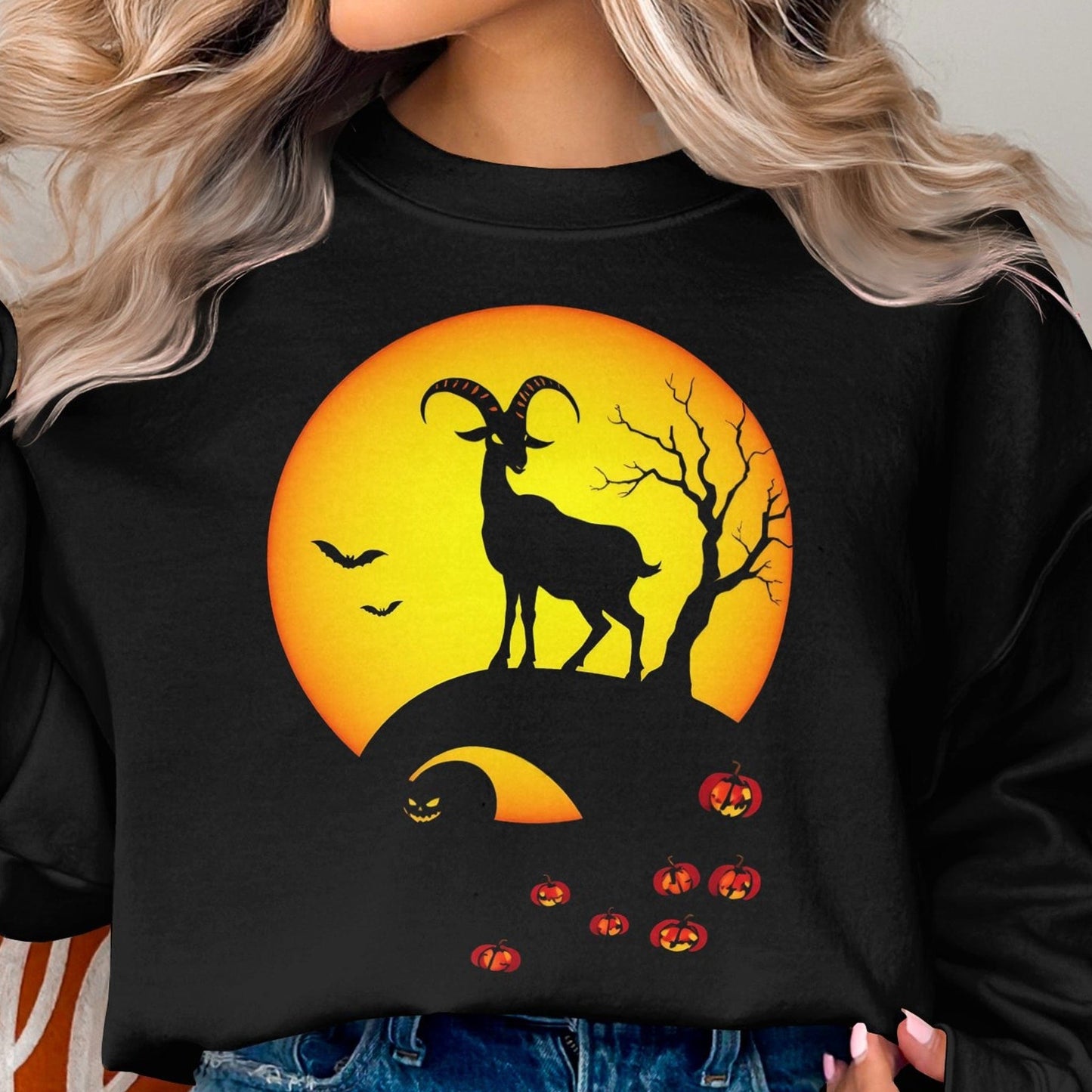 Halloween Full Moon Goat Shirt