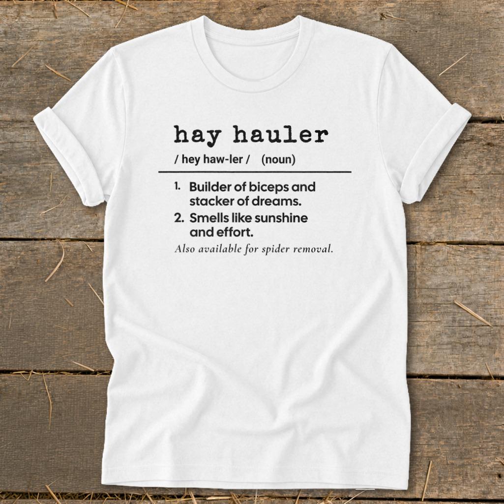 Hay Hauler Definition Softstyle Tee - White