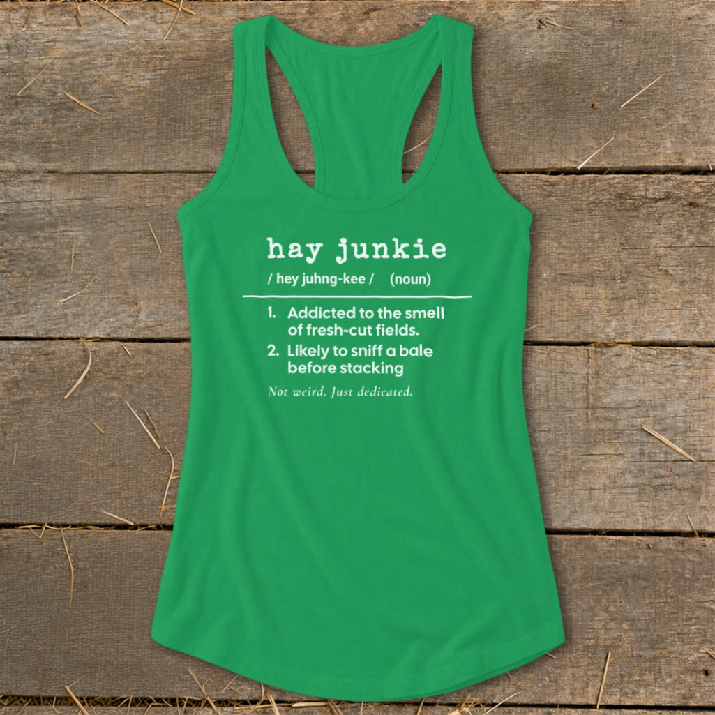 Hay Junkie Definition Racerback Tank