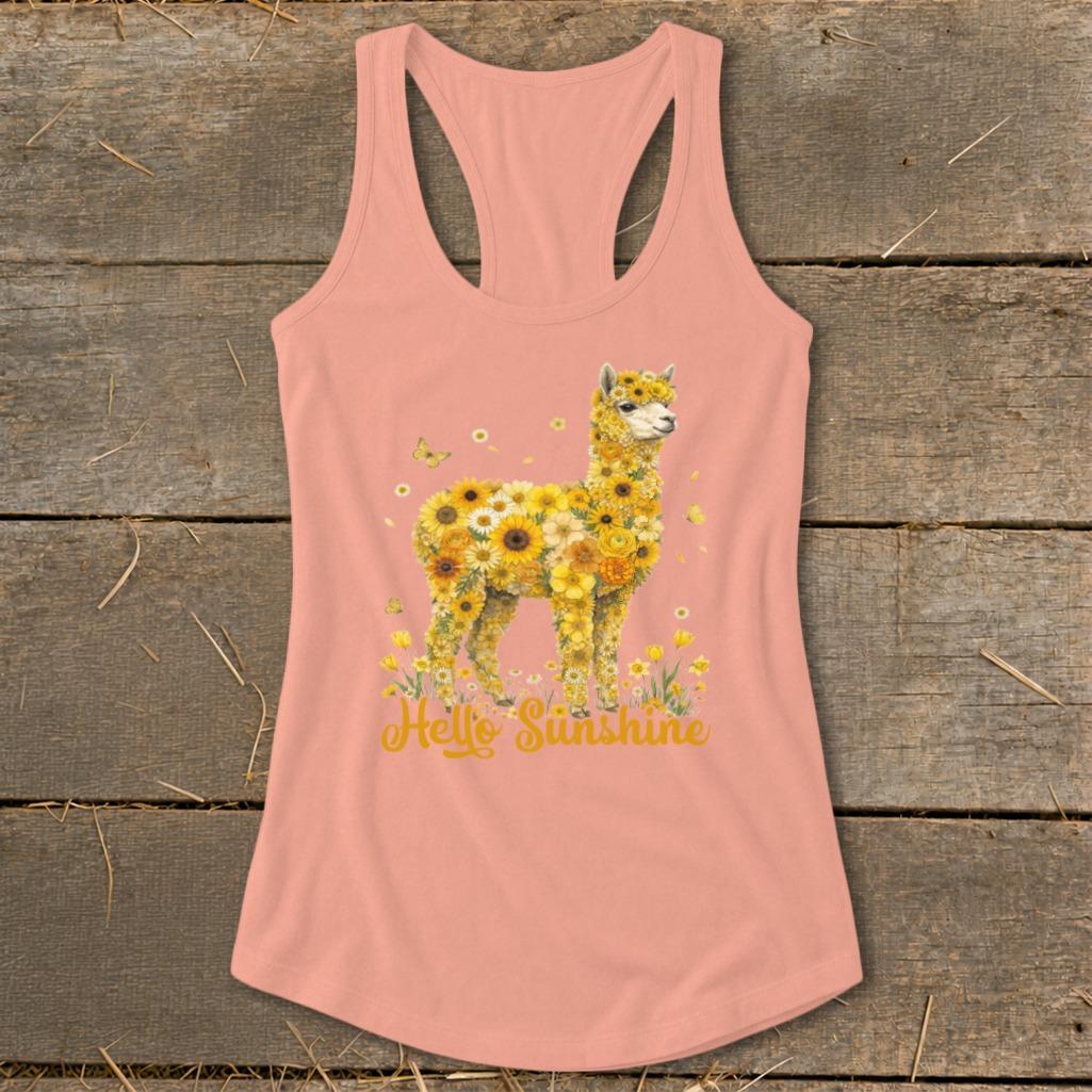 Hello Sunshine Alpaca Racerback Tank