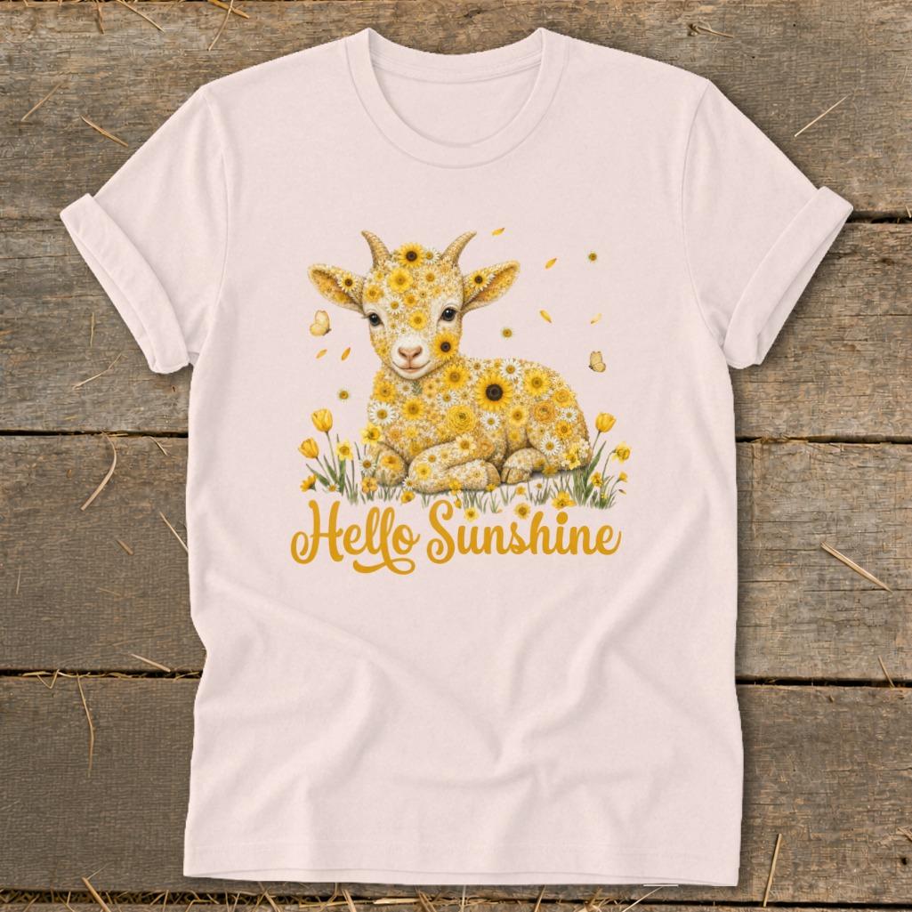 Hello Sunshine Baby Goat Softstyle Tee
