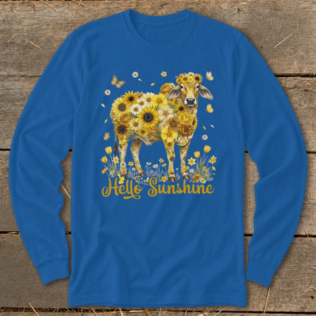 Hello Sunshine Brahma Cow Long Sleeve Tee