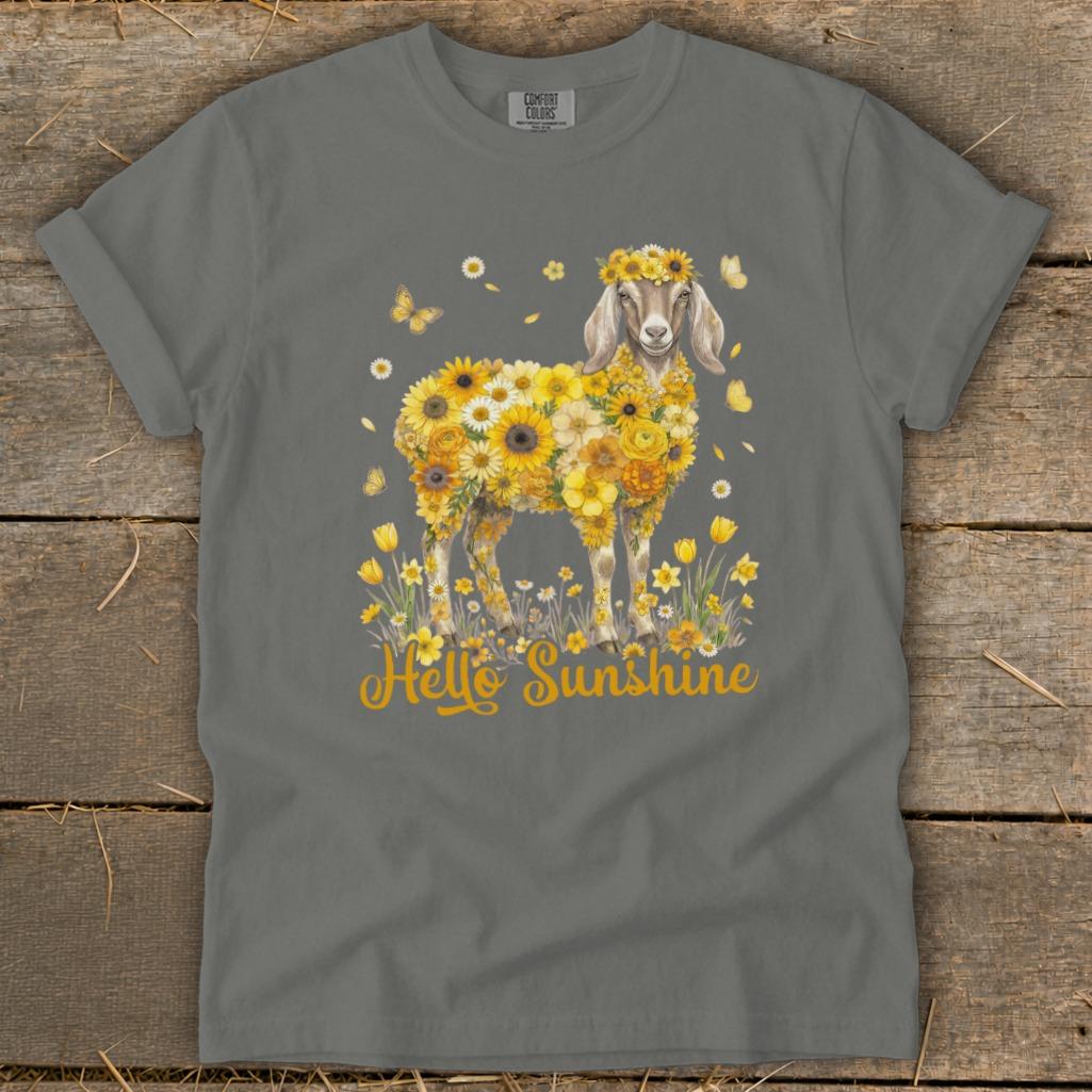 Hello Sunshine Nubian Goat Signature Tee
