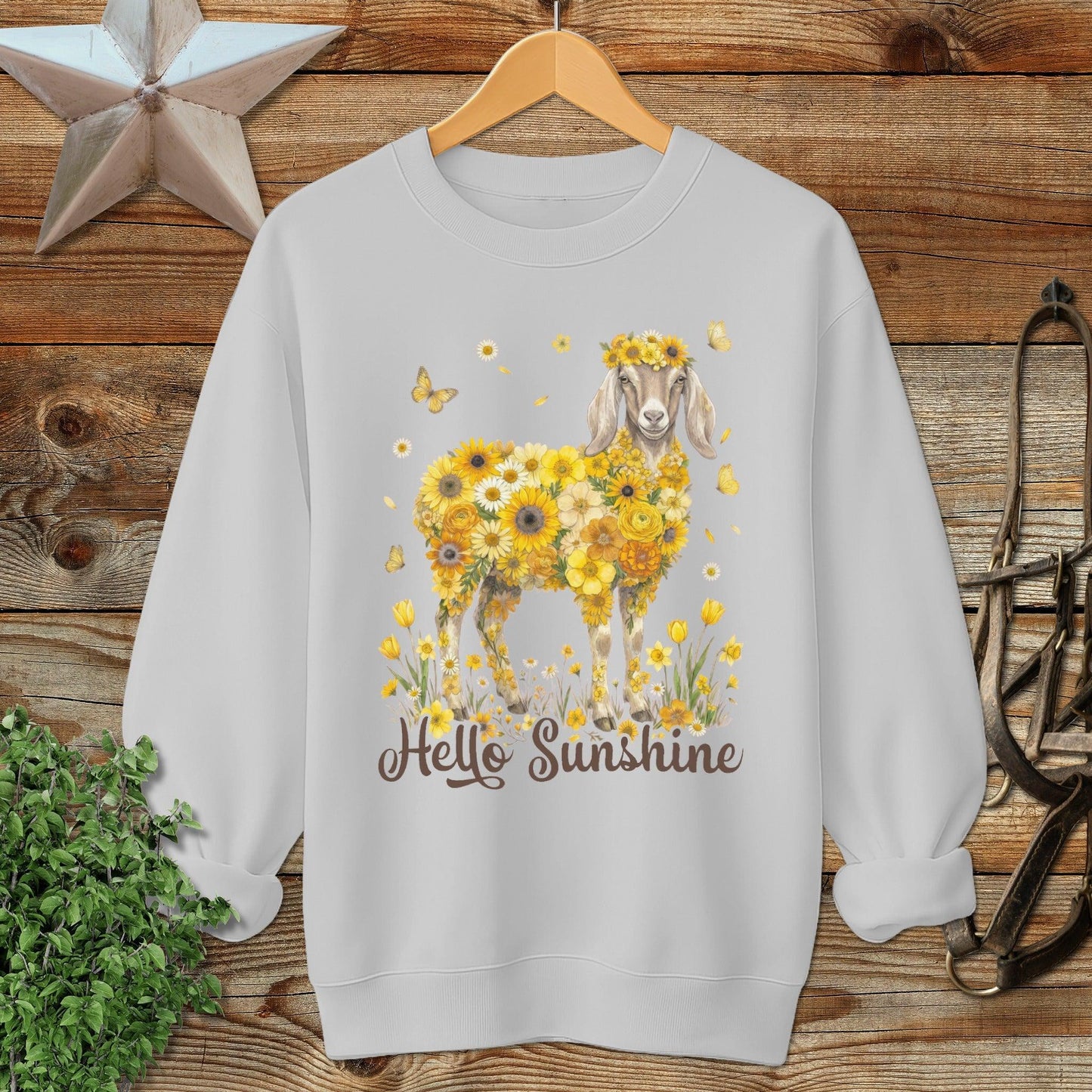 Hello Sunshine Nubian Goat Sweatshirt