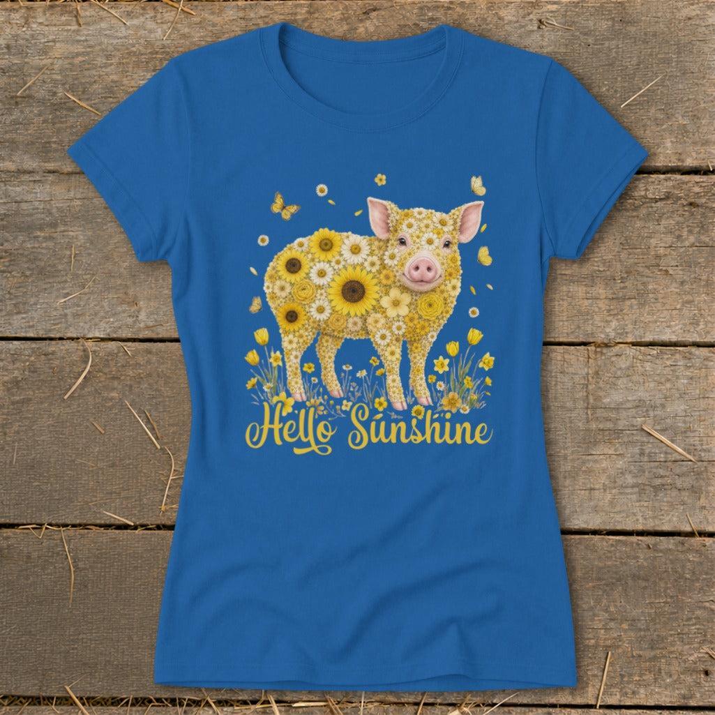 Hello Sunshine Pig Ladies Tee