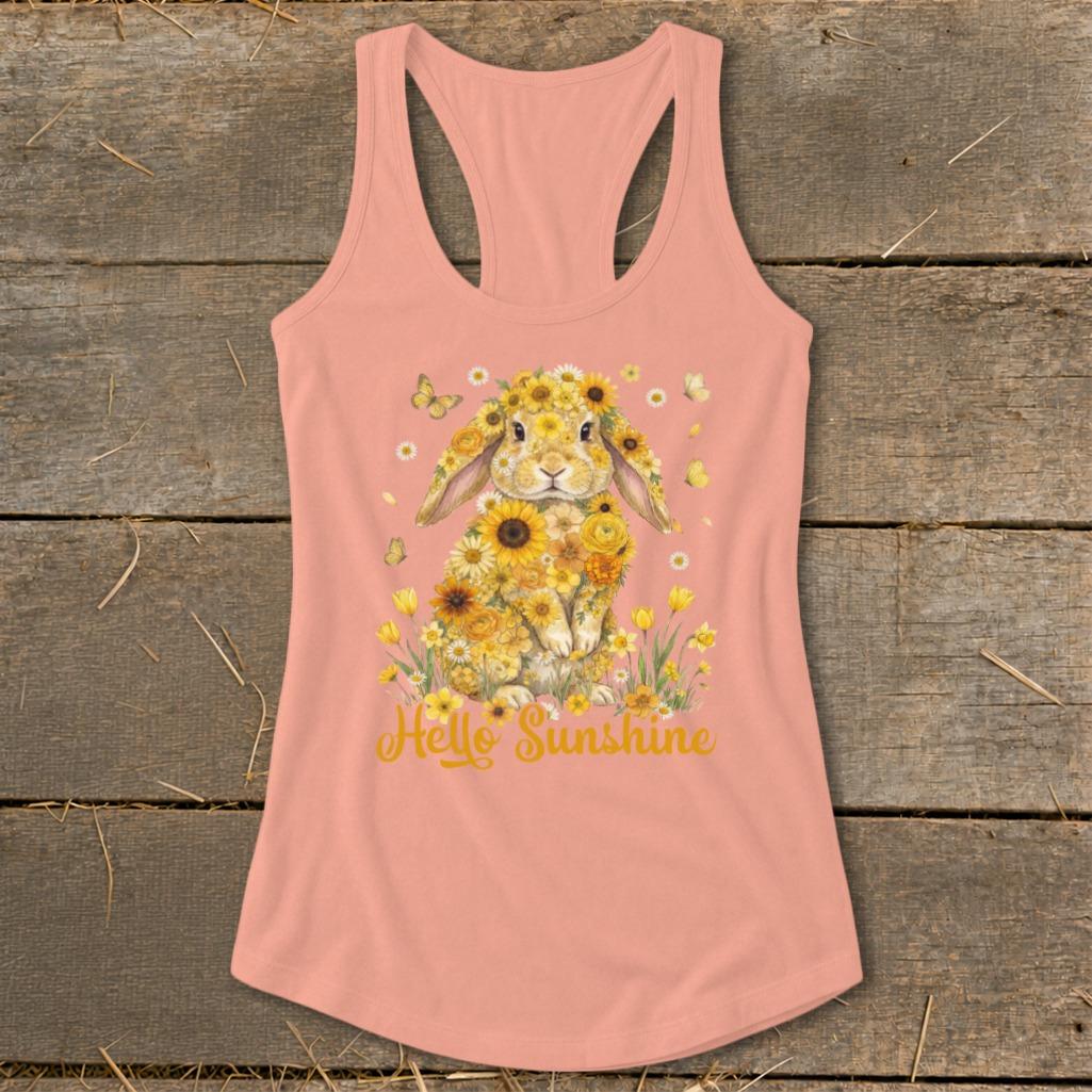 Hello Sunshine Rabbit Racerback Tank