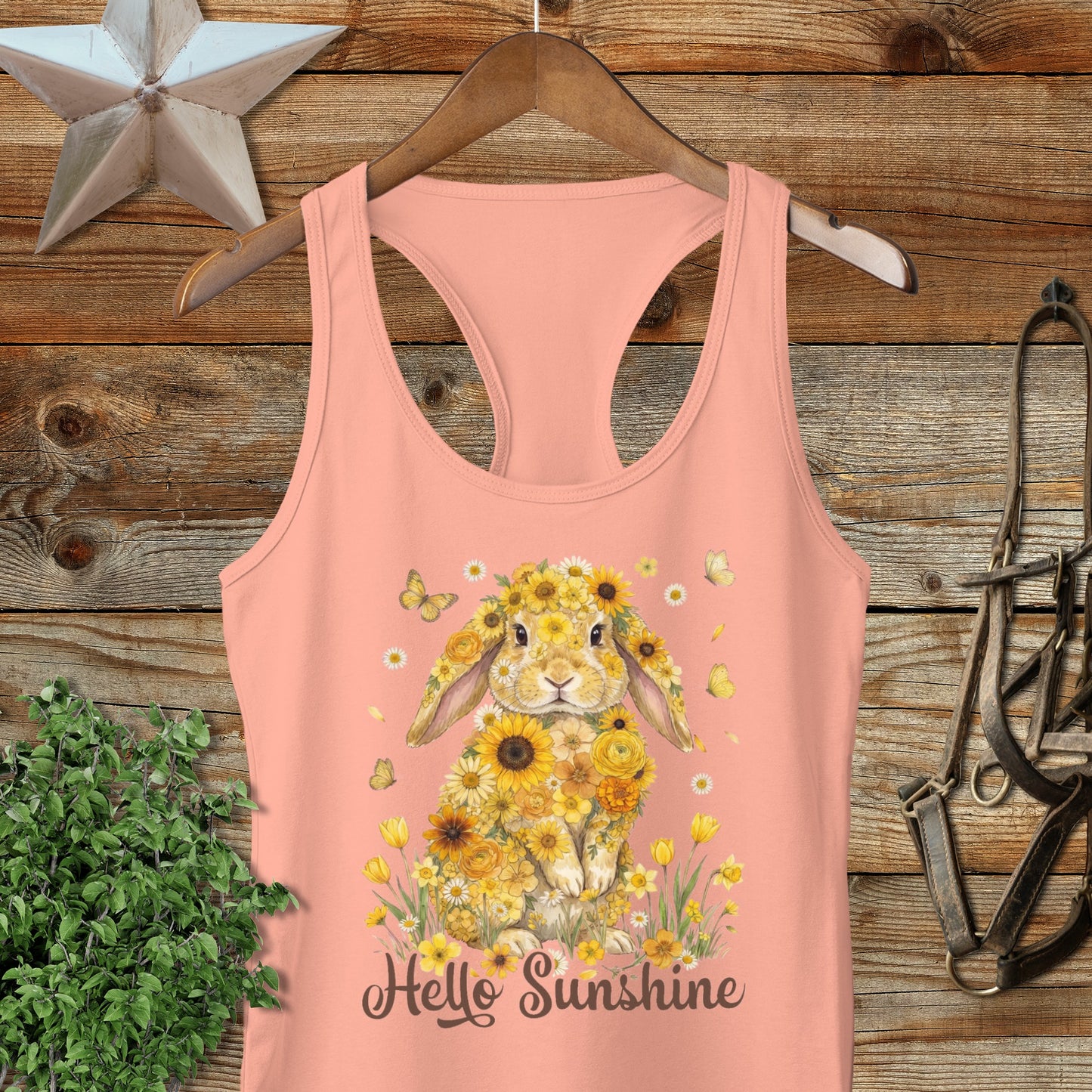 Hello Sunshine Rabbit Racerback Tank