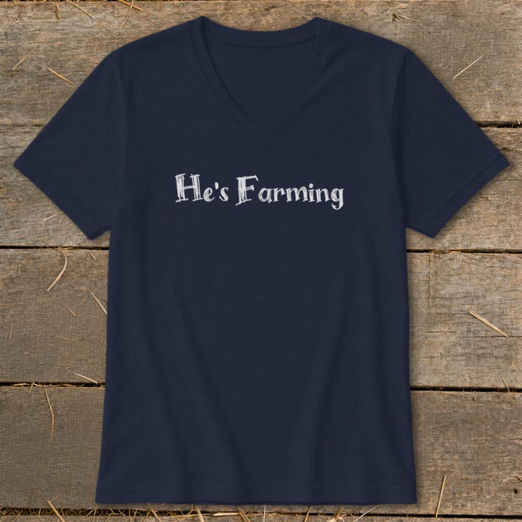 He's Farming V-neck