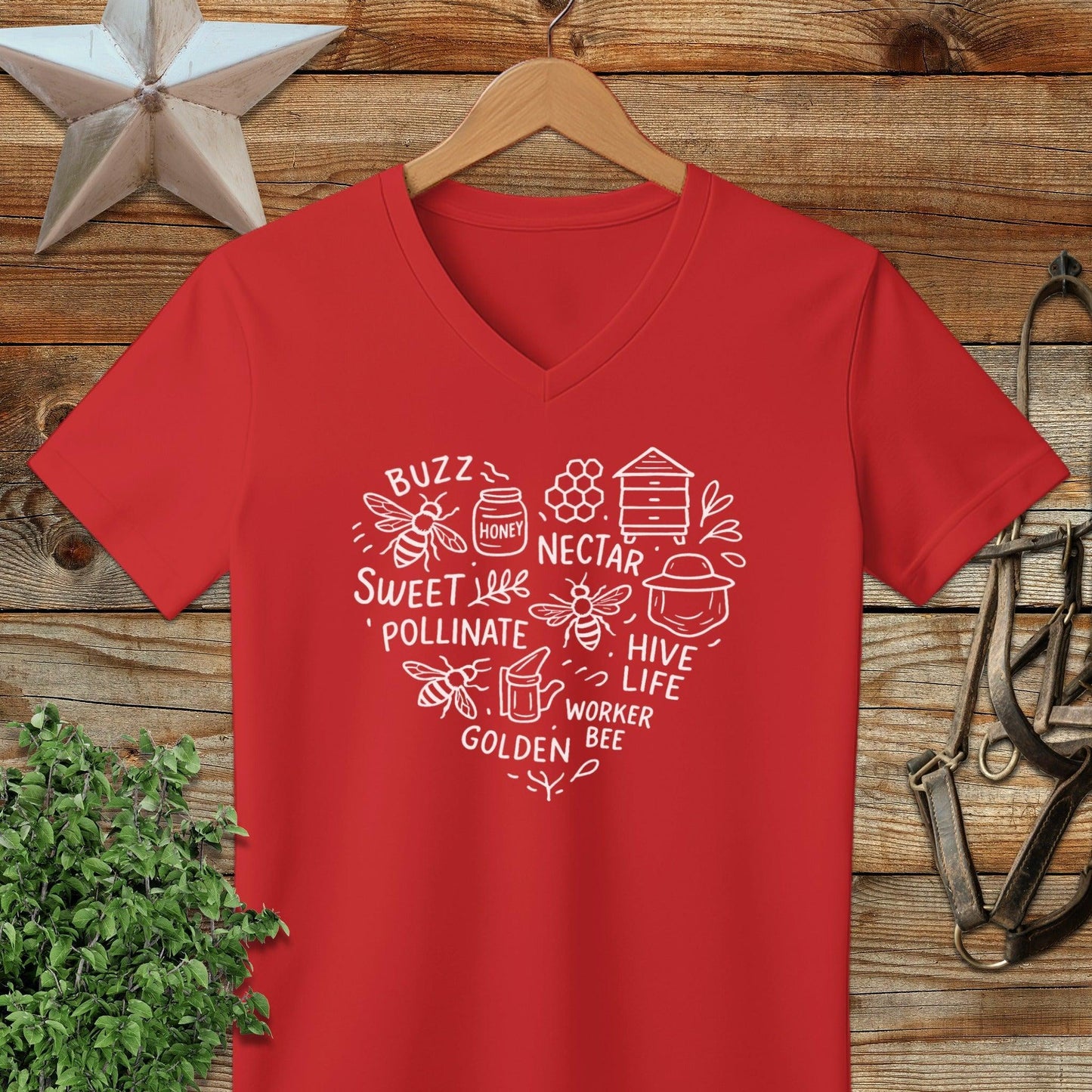 Honeybee Heart V-neck